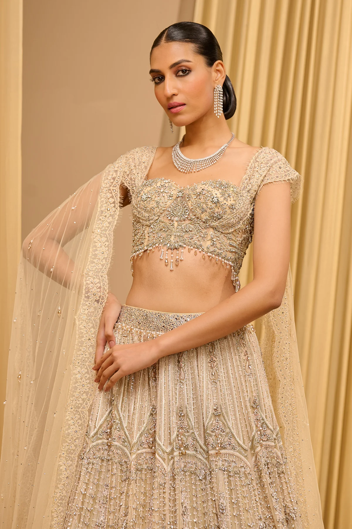 Art Nouveau Inspired Corset Lehenga - Image 4