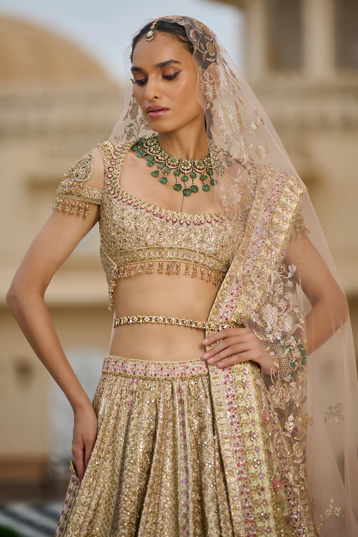 Byzantium Hand Embroidered Lehenga - Image 3
