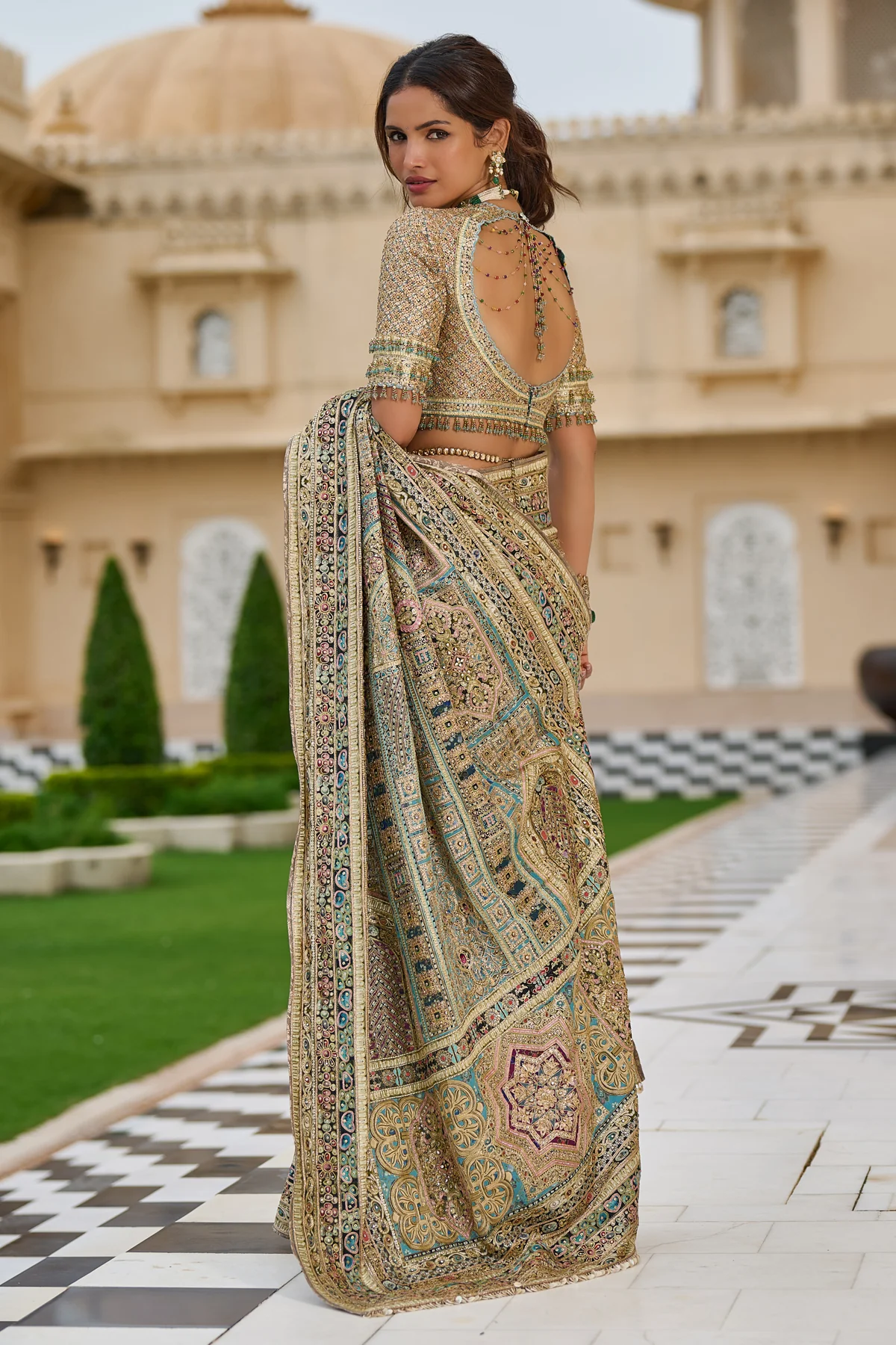 Byzantium Painted Saree - Image 2