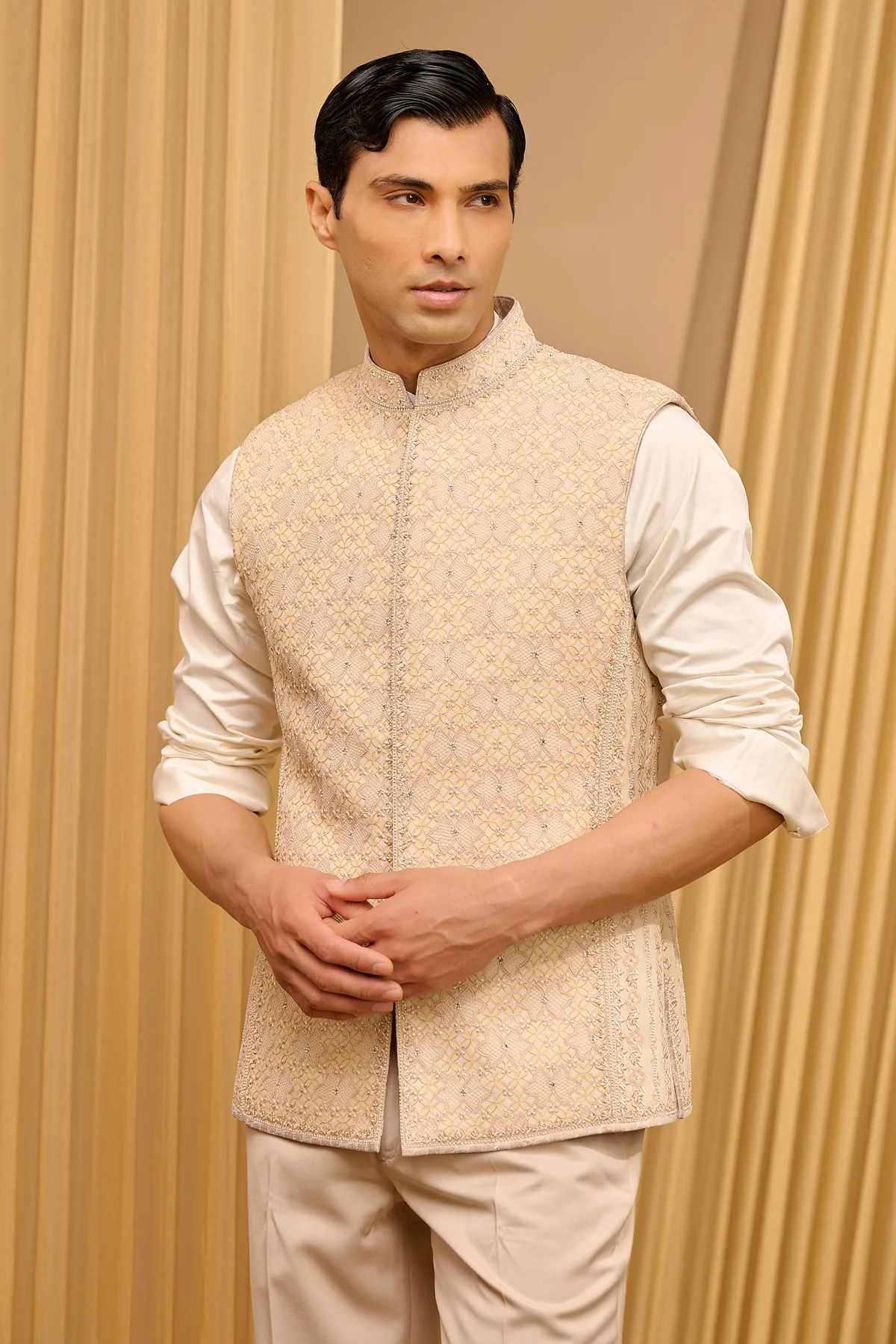 Chikankari Waistcoat Set - Image 2