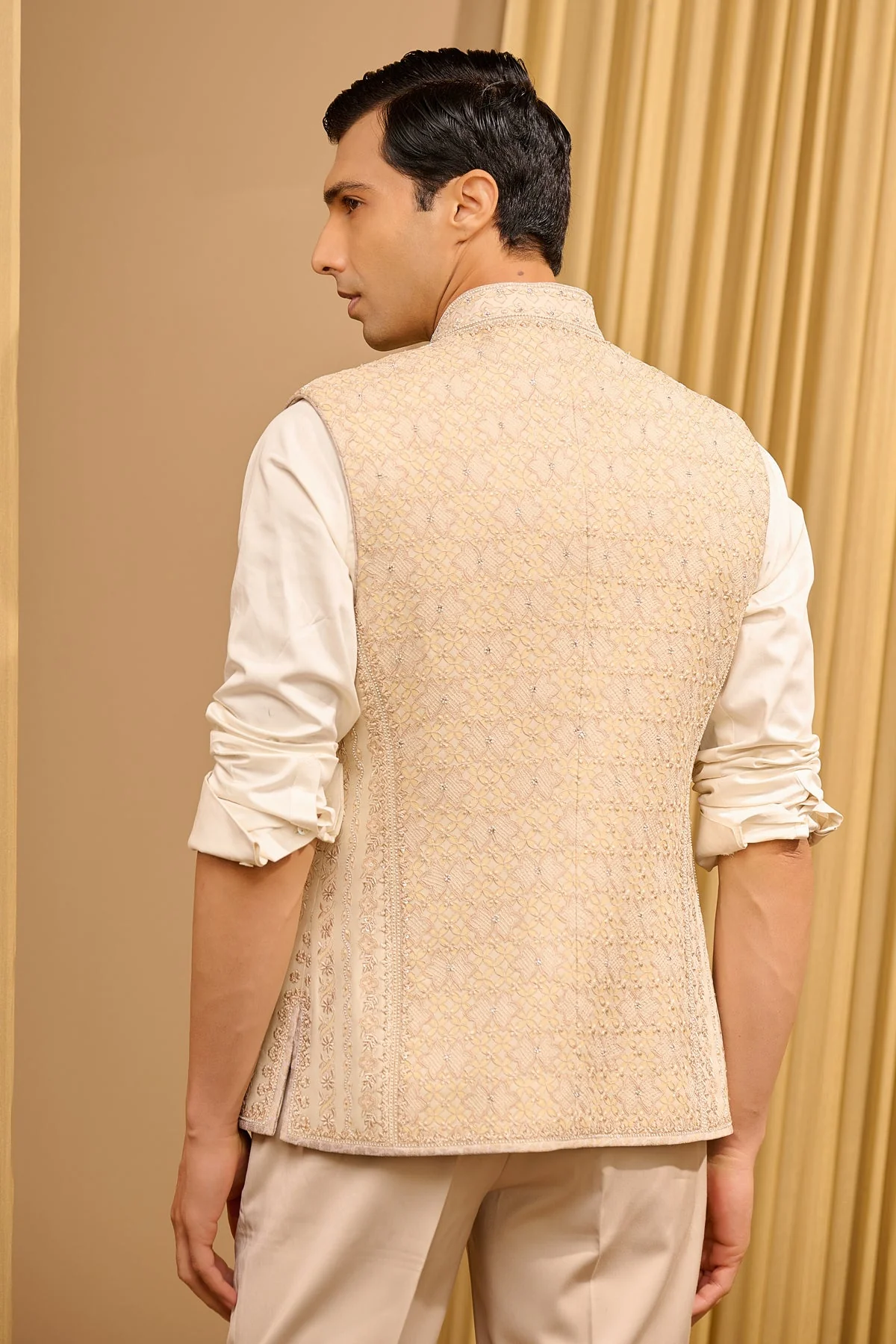 Chikankari Waistcoat Set - Image 5