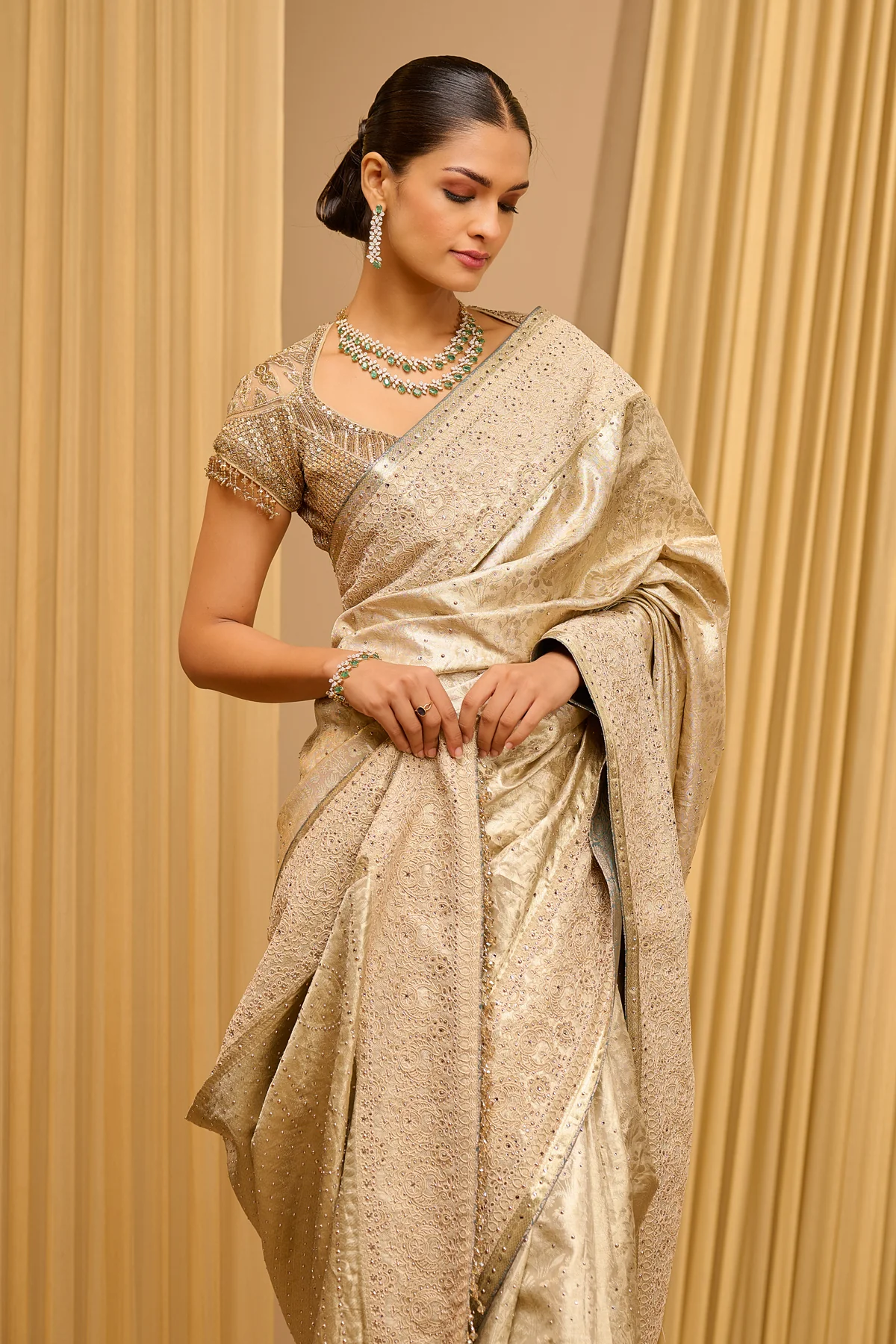 Classic Kanjeevaram Embellished Saree - Image 3