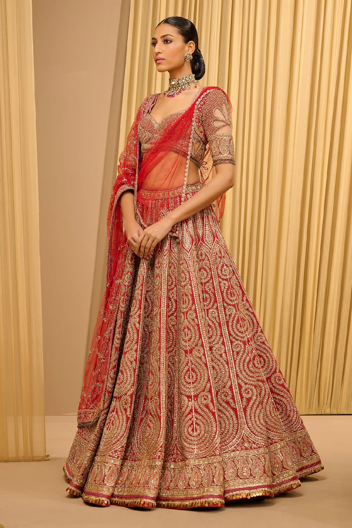 Classic Embroidered Bridal Lehenga - Image 2