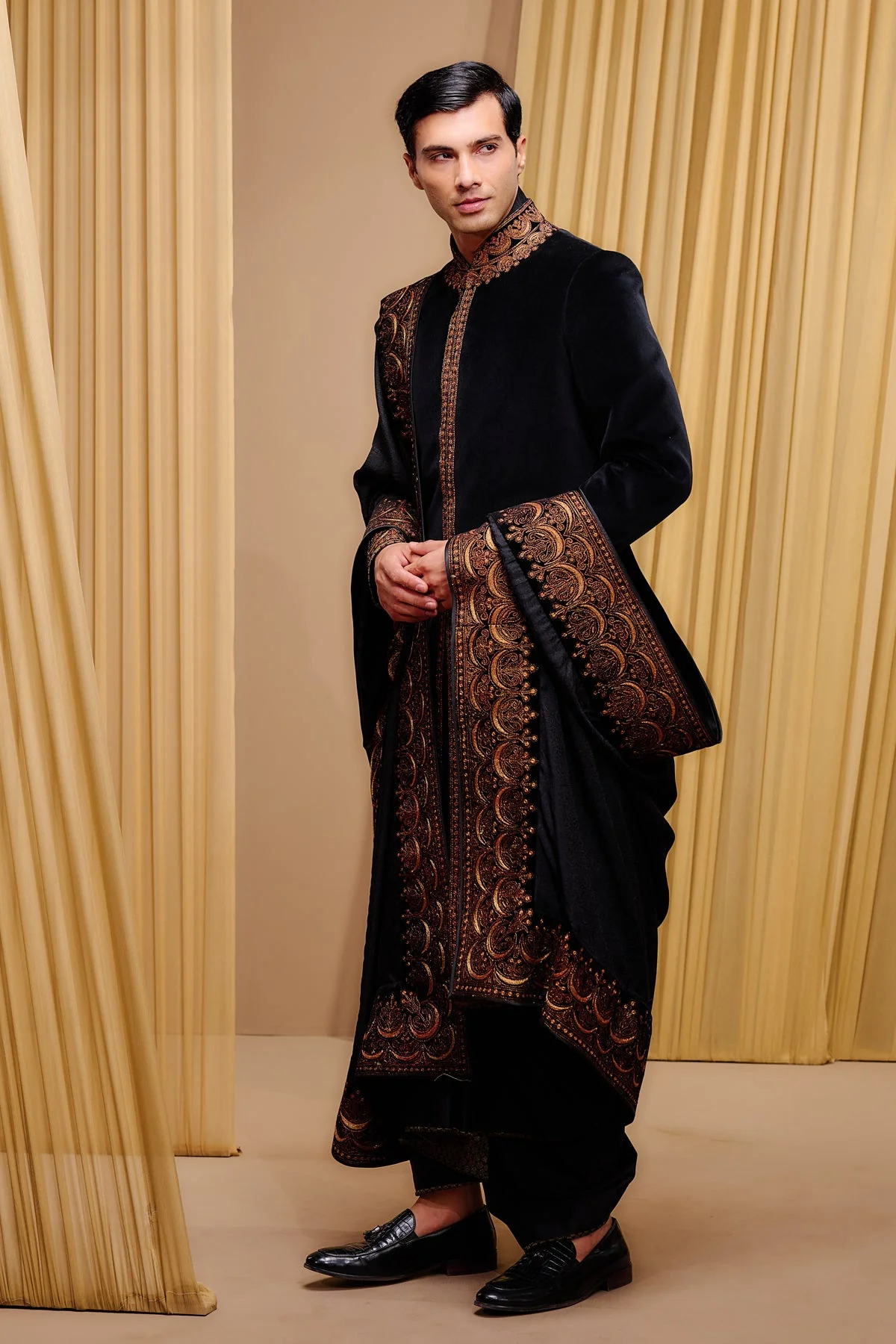 Classic Embroidered Sherwani Set - Image 2