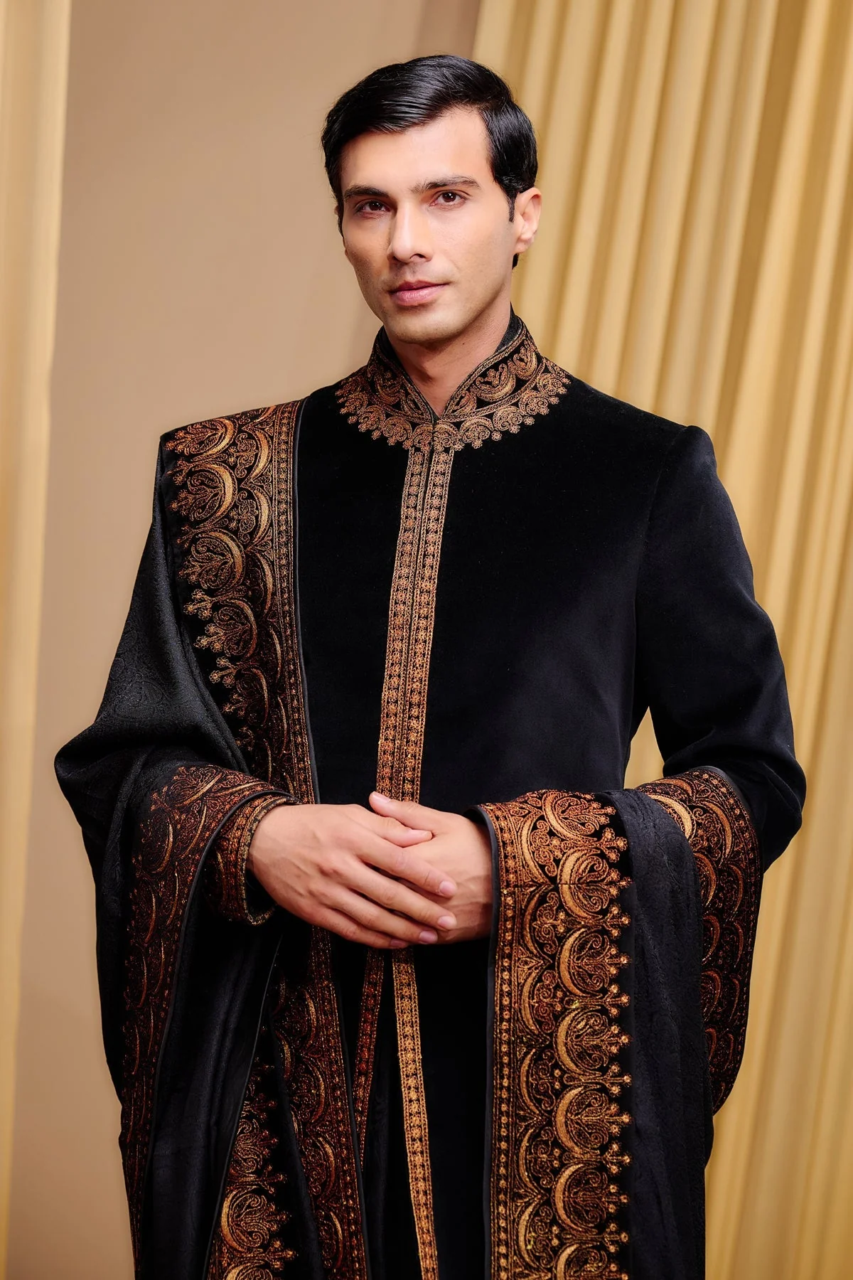Classic Embroidered Sherwani Set - Image 3