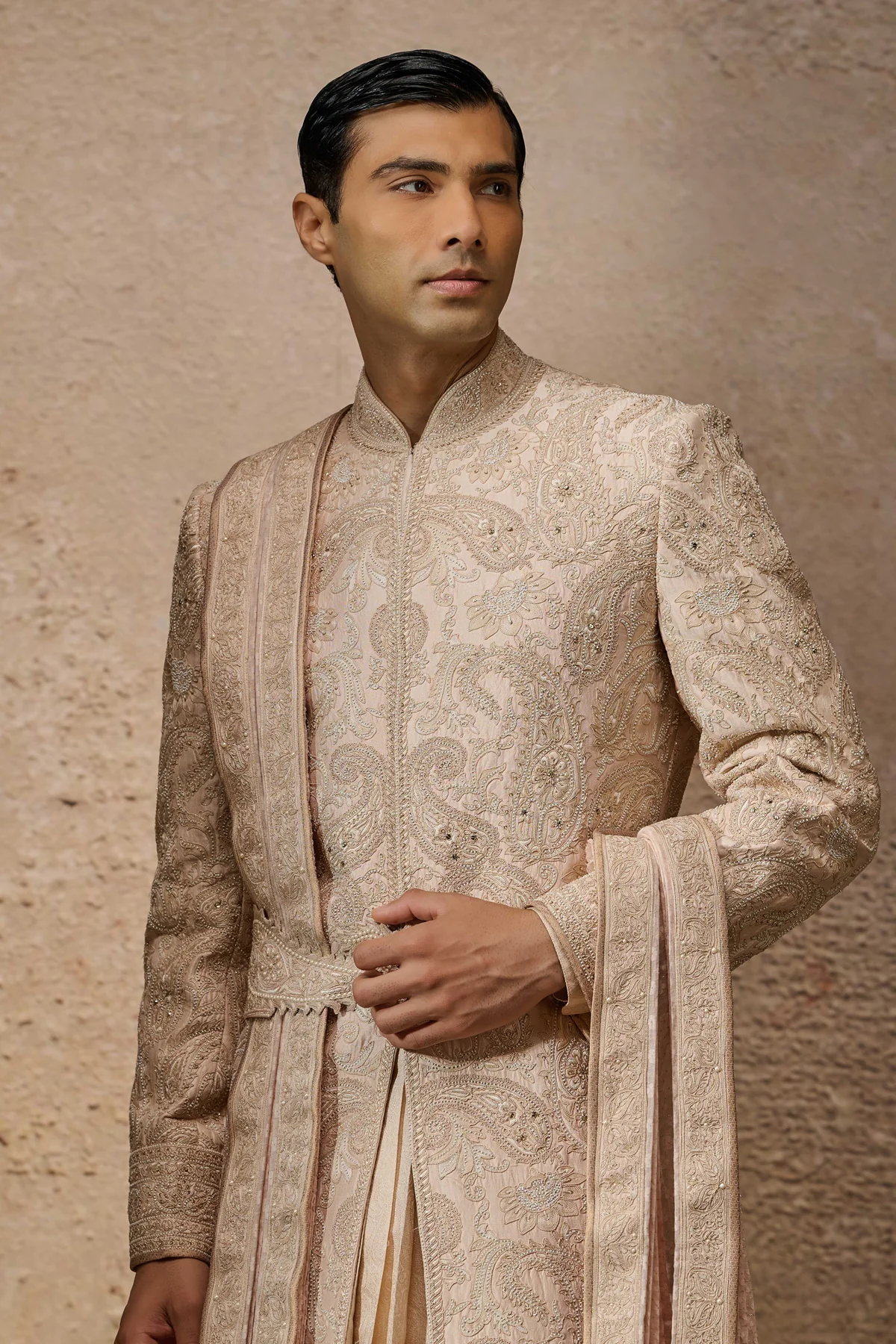 Classic Embroidered Sherwani Set - Image 3