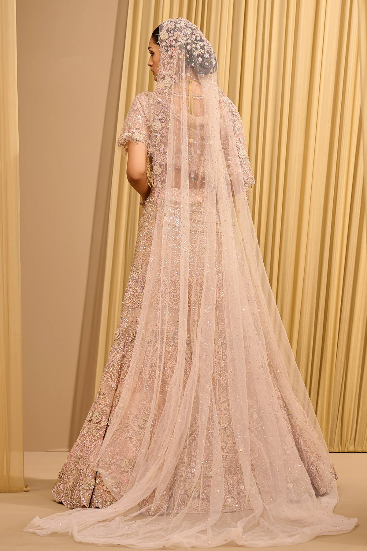 Classic Floral Embroidered Lehenga - Image 6