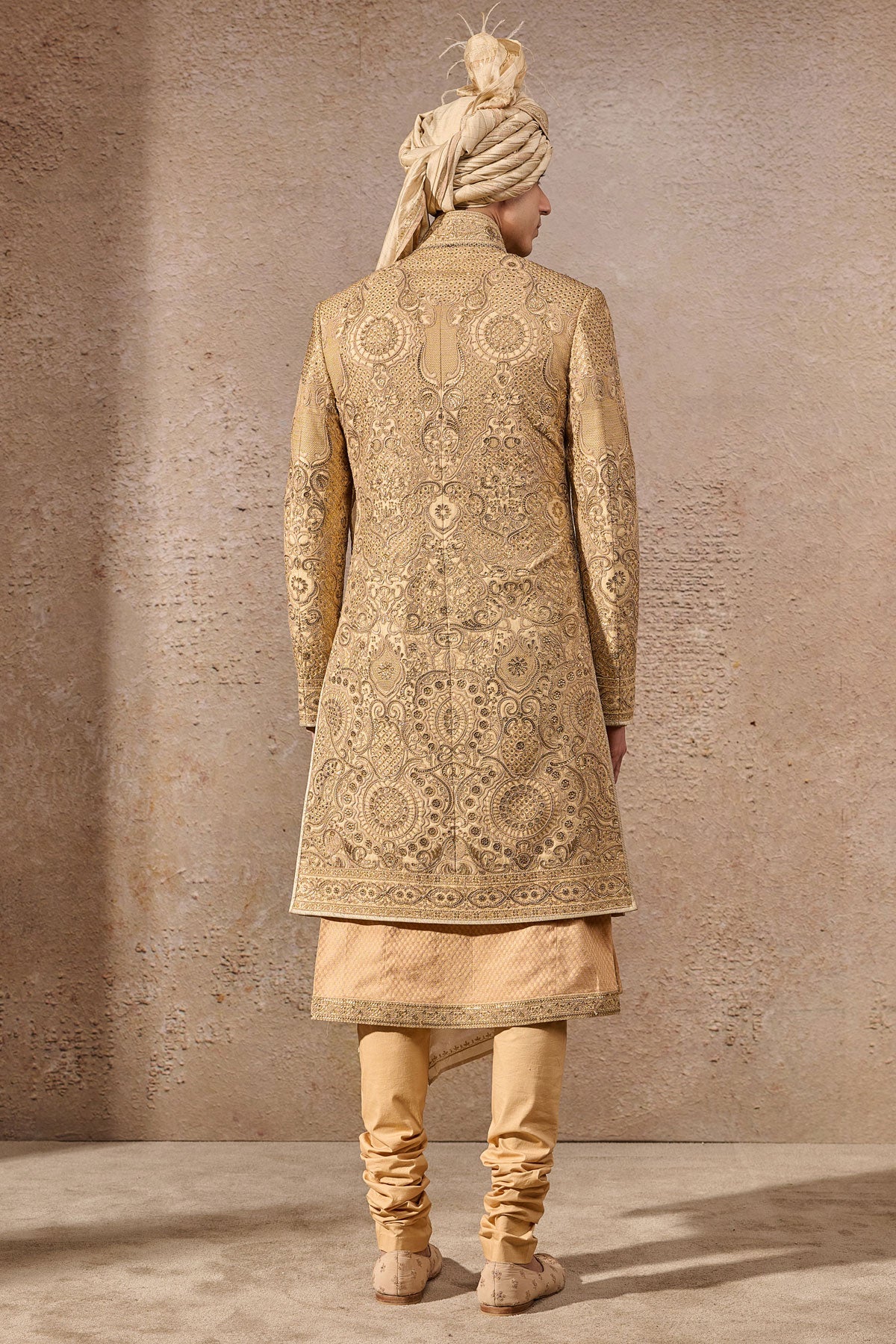 Classic Groom Hand Embroidered Sherwani - Image 3