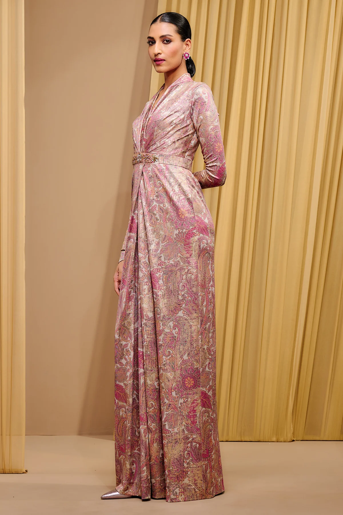 Classic Printed Foil Jersey Jumpsuit - Image 2