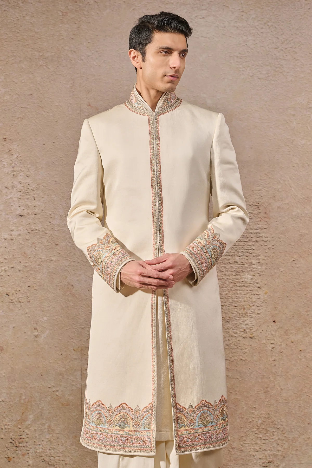 Classic Thread Work Embroidered Sherwani - Image 3