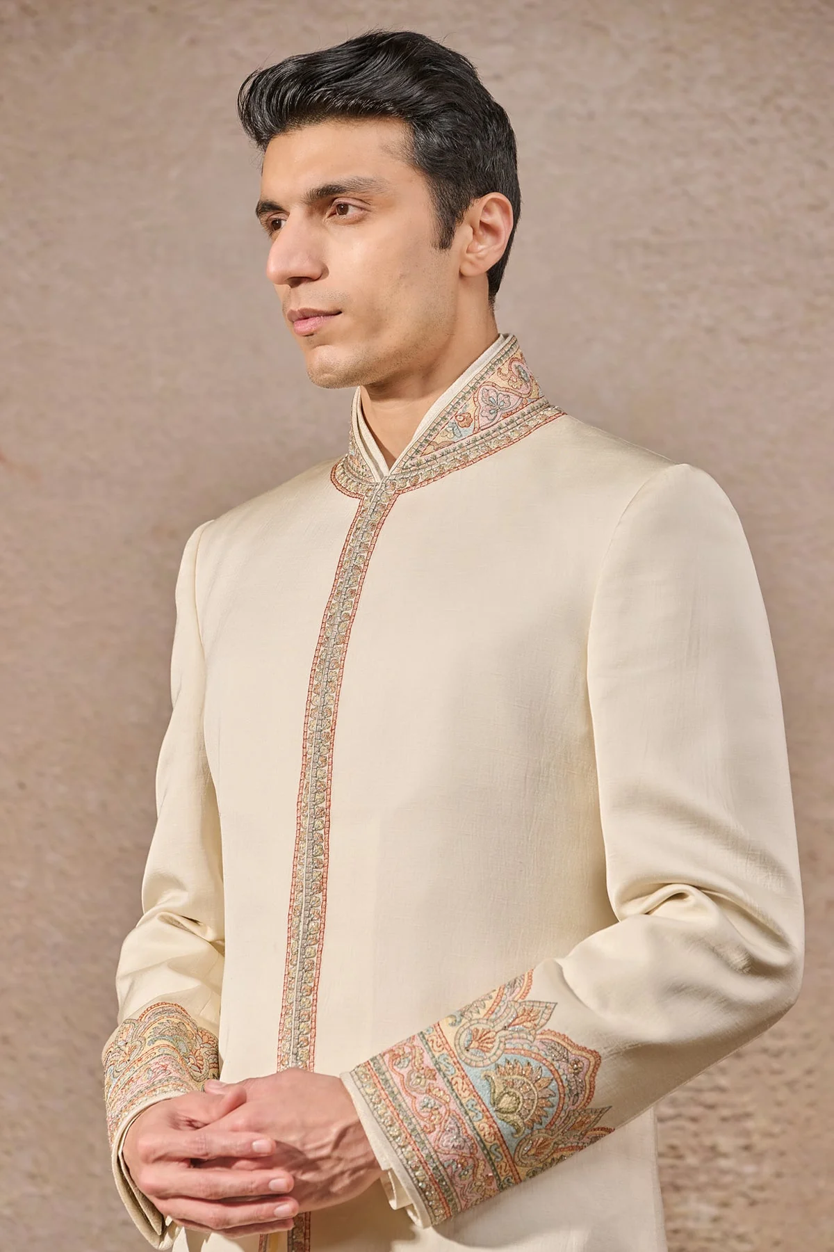 Classic Thread Work Embroidered Sherwani - Image 4