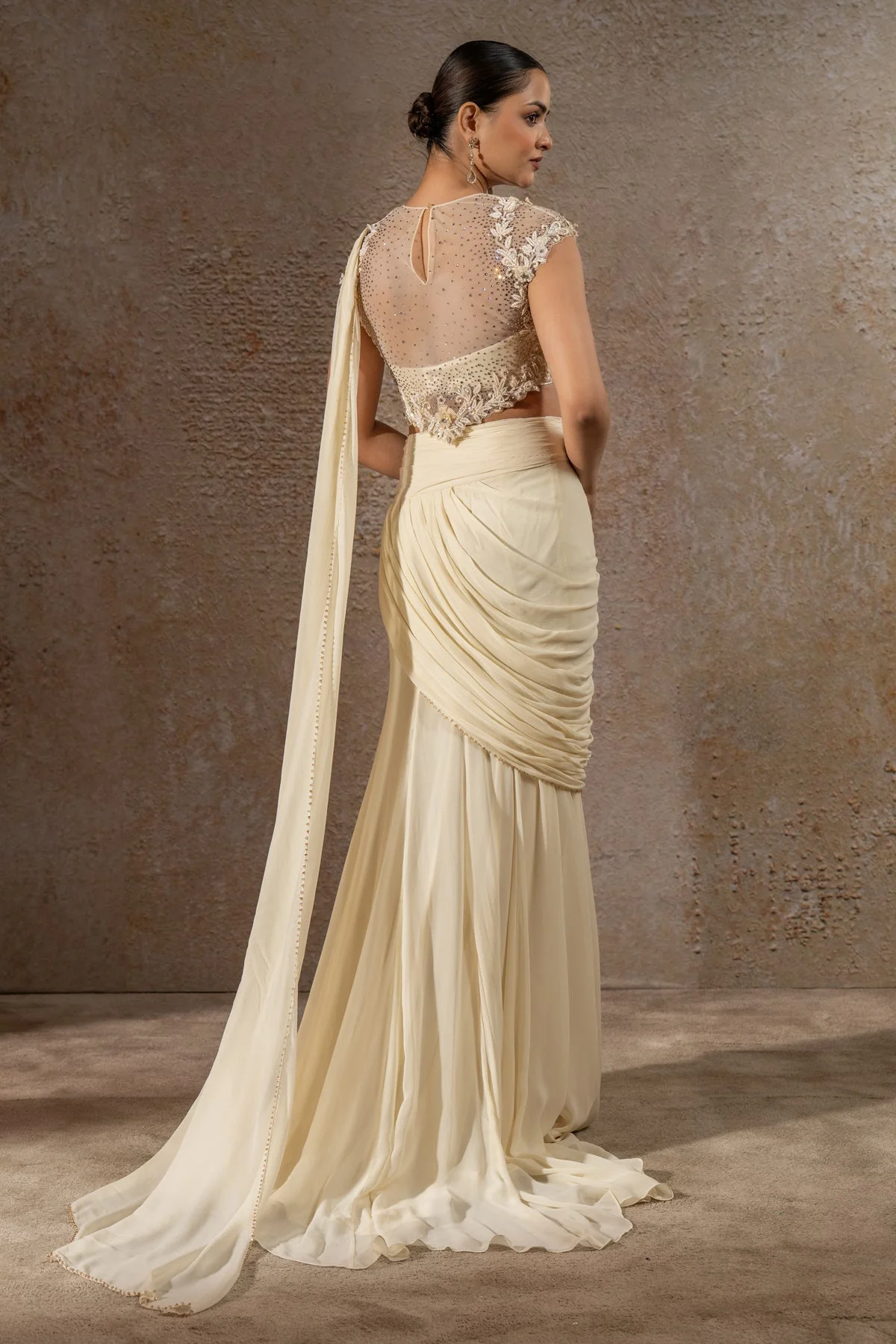Concept Saree with Embroidered Blouse - Image 9