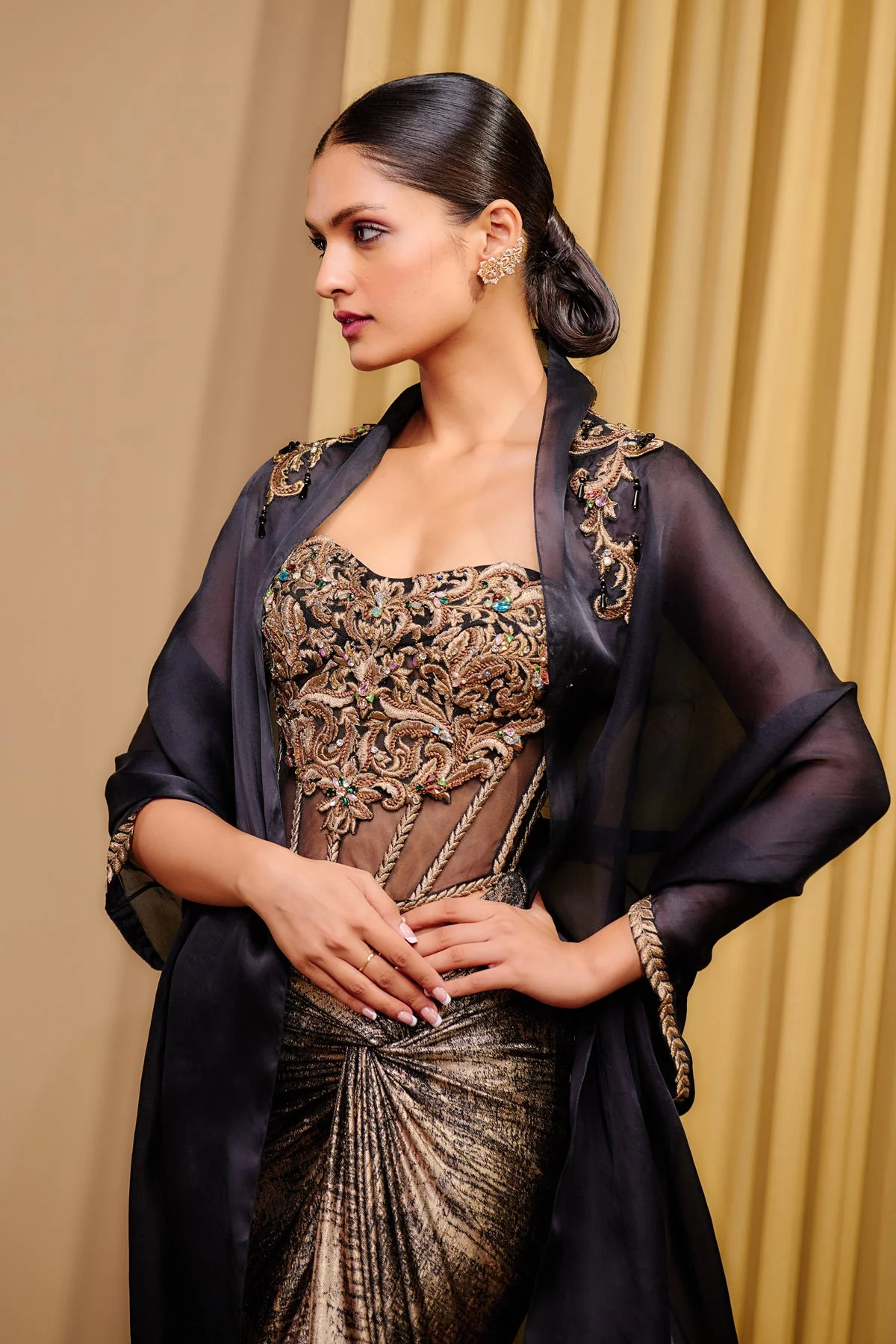 Corset, Drape And Cape Co Ord Set - Image 3