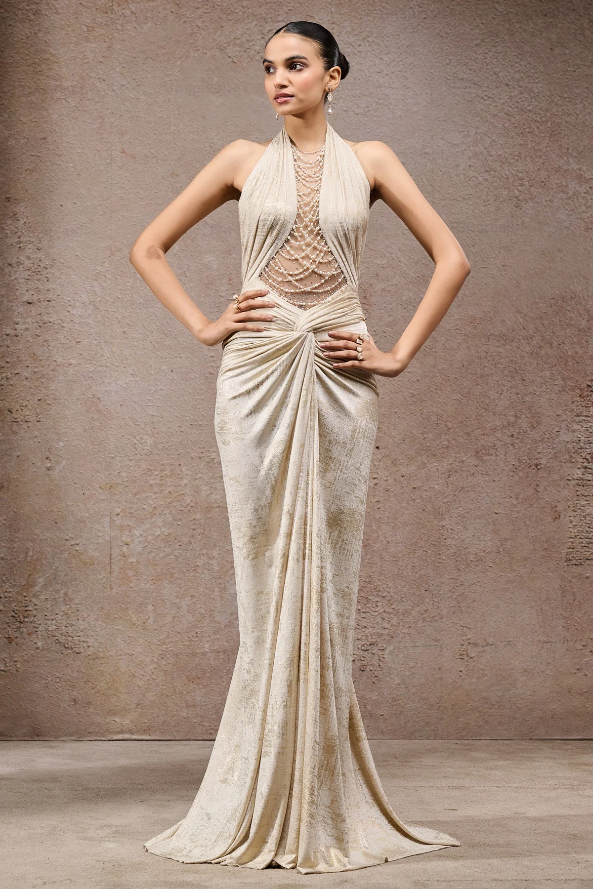 Draped Pearl Gown - Image 2