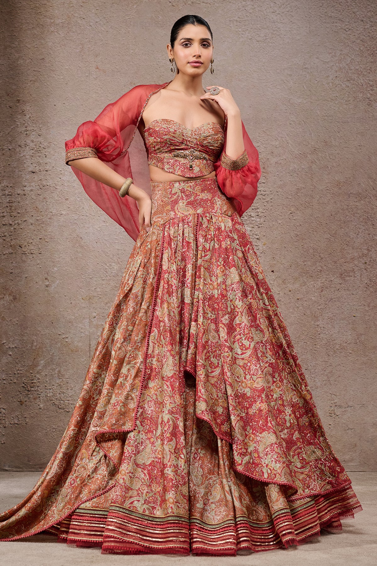 Draped Textile Lehenga - Image 4