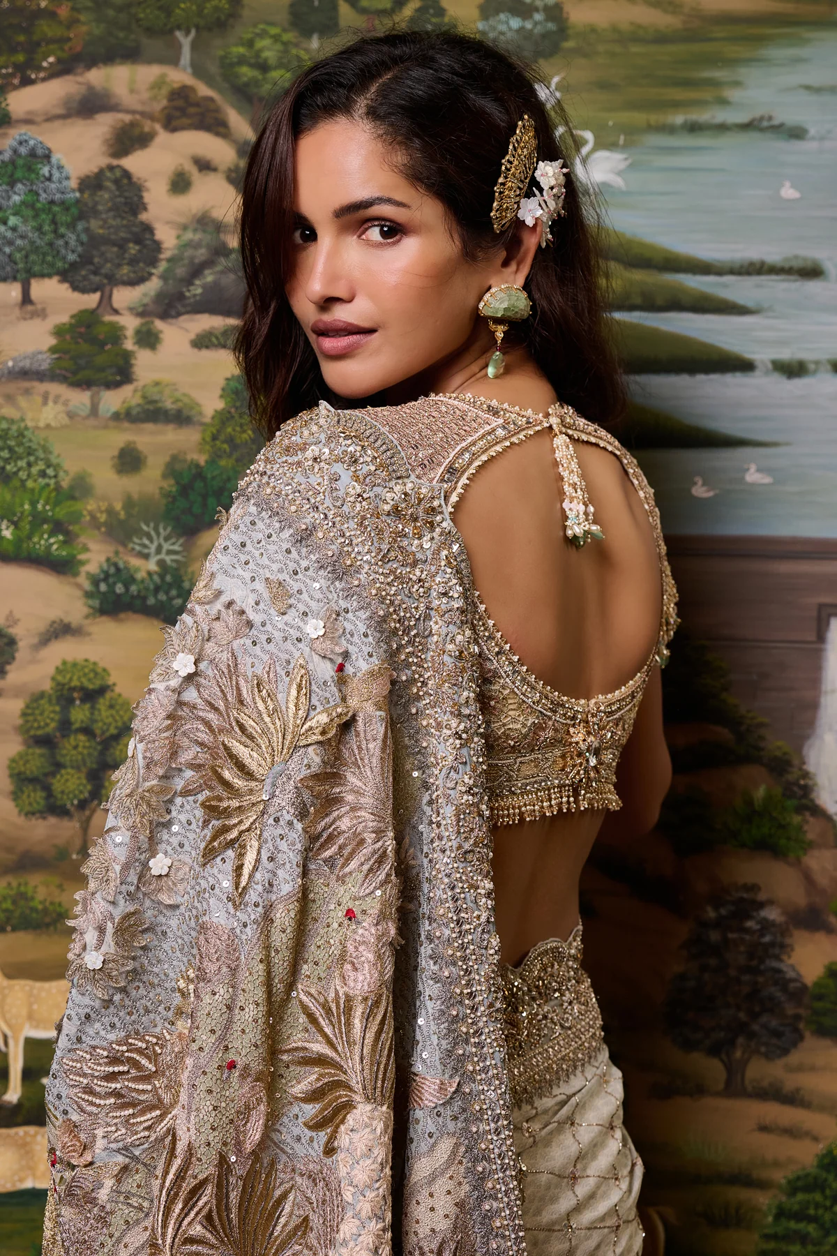 Embellished Signature Pichwai Saree - Image 4