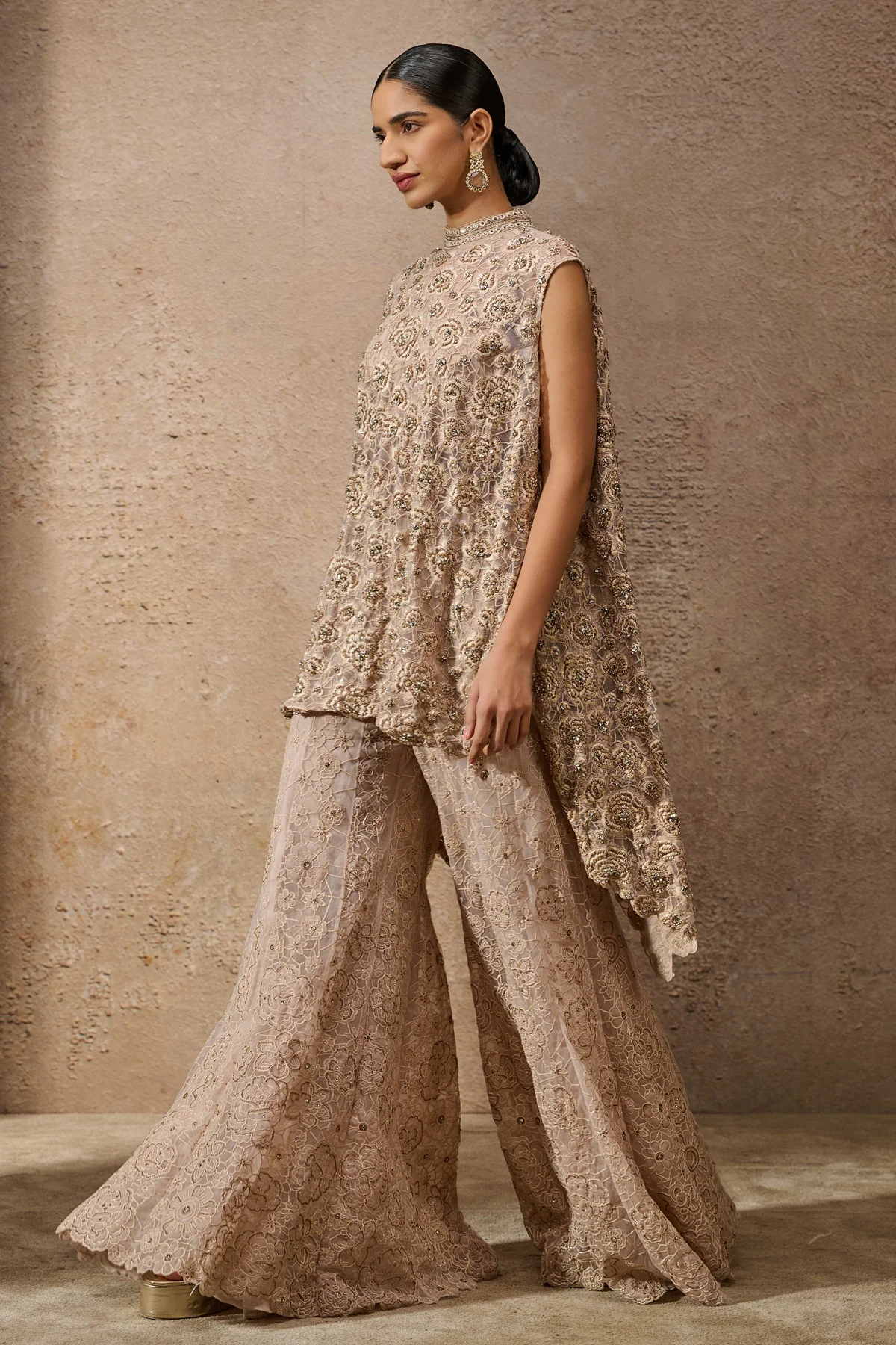 Floralâ Embroideredâ Sharara - Image 2