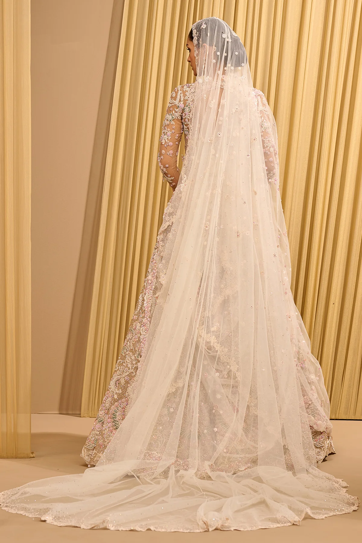 Floral Hand Embroidered Lehenga - Image 4