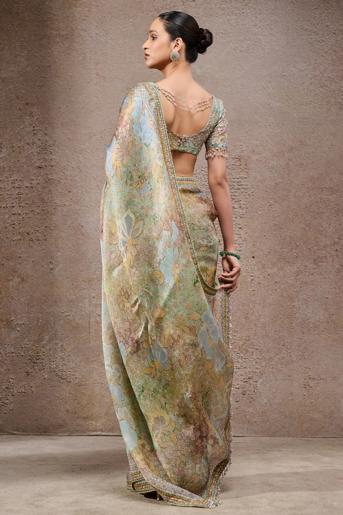 Floral Organza Saree - Image 5