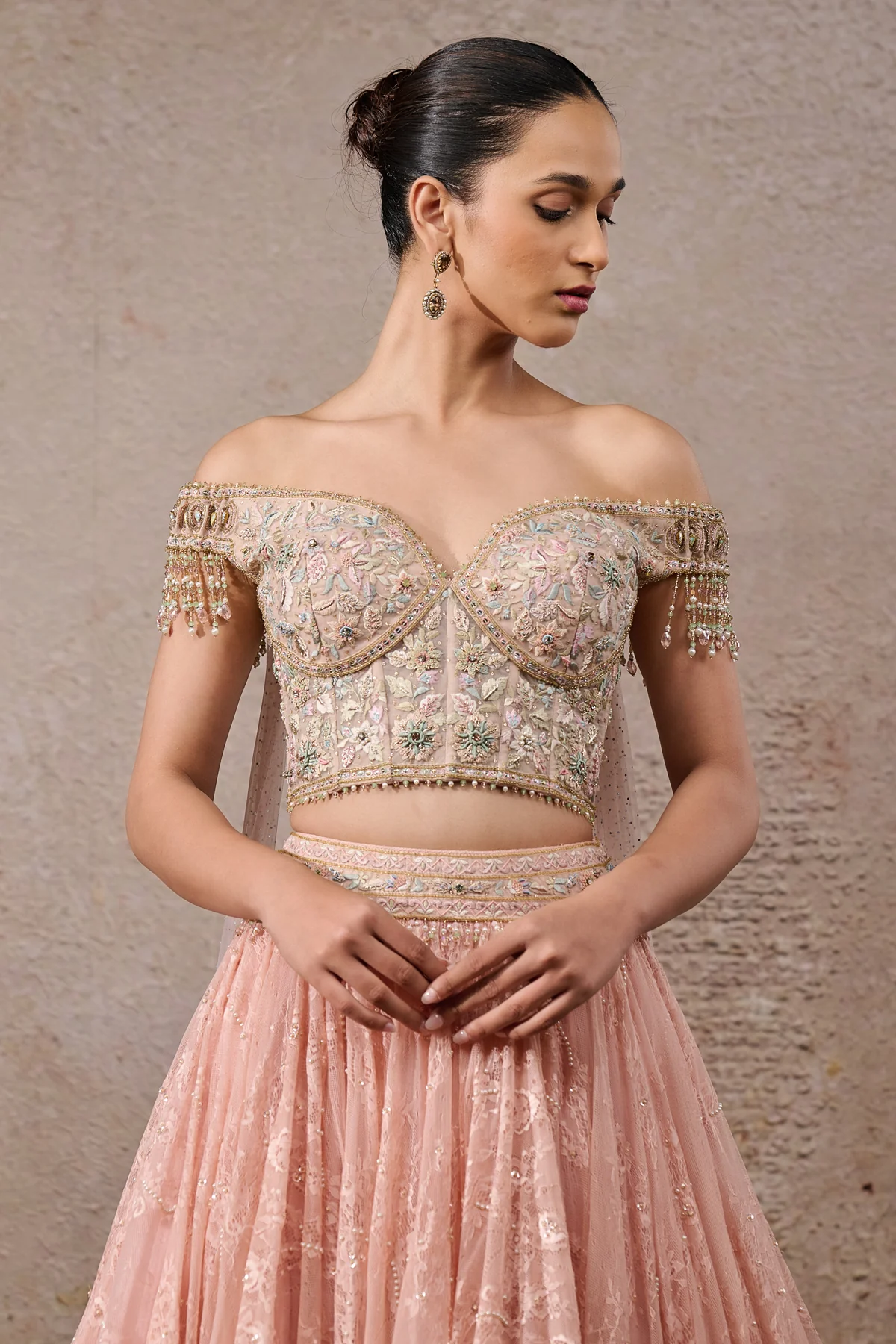 Floral Textile Lehenga Set - Image 4