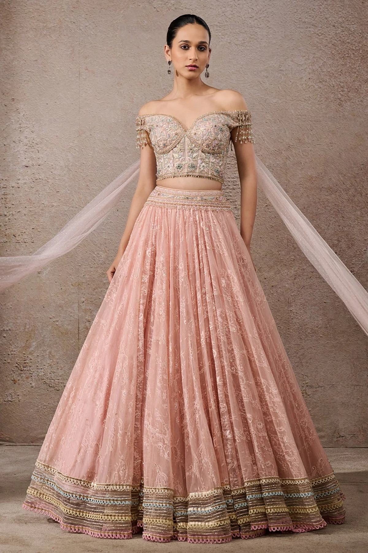 Floral Textile Lehenga Set - Image 2
