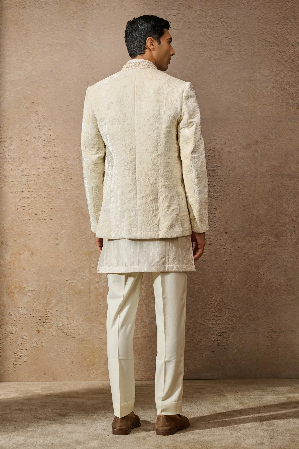 Front Open Floral Bandgala Set - Image 4