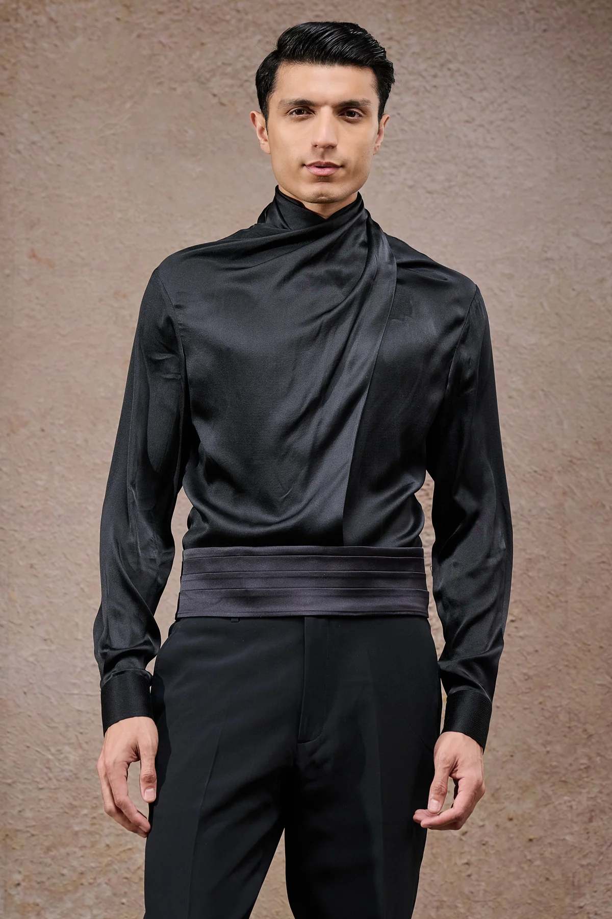 Geometric Embroidered Bandhgala Set - Image 4