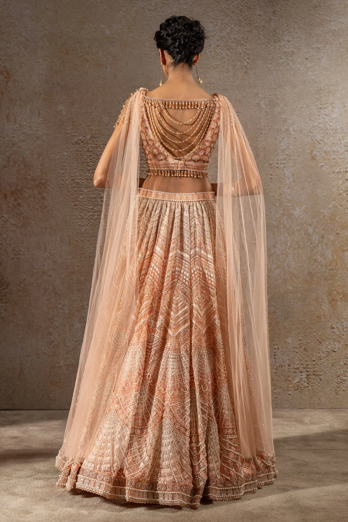 geometric embroidered lehenga with Drape - Image 6