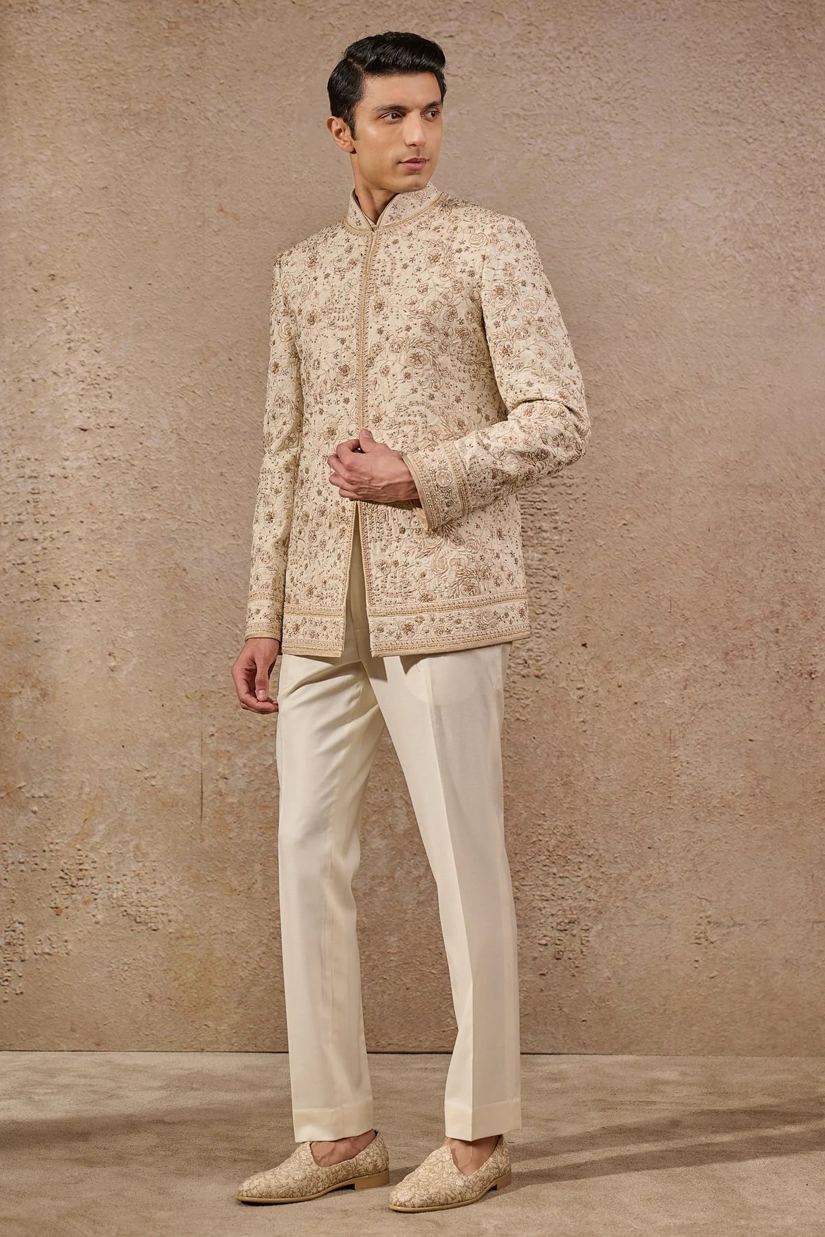Hand Embroidered Floral Bandhgala - Image 2