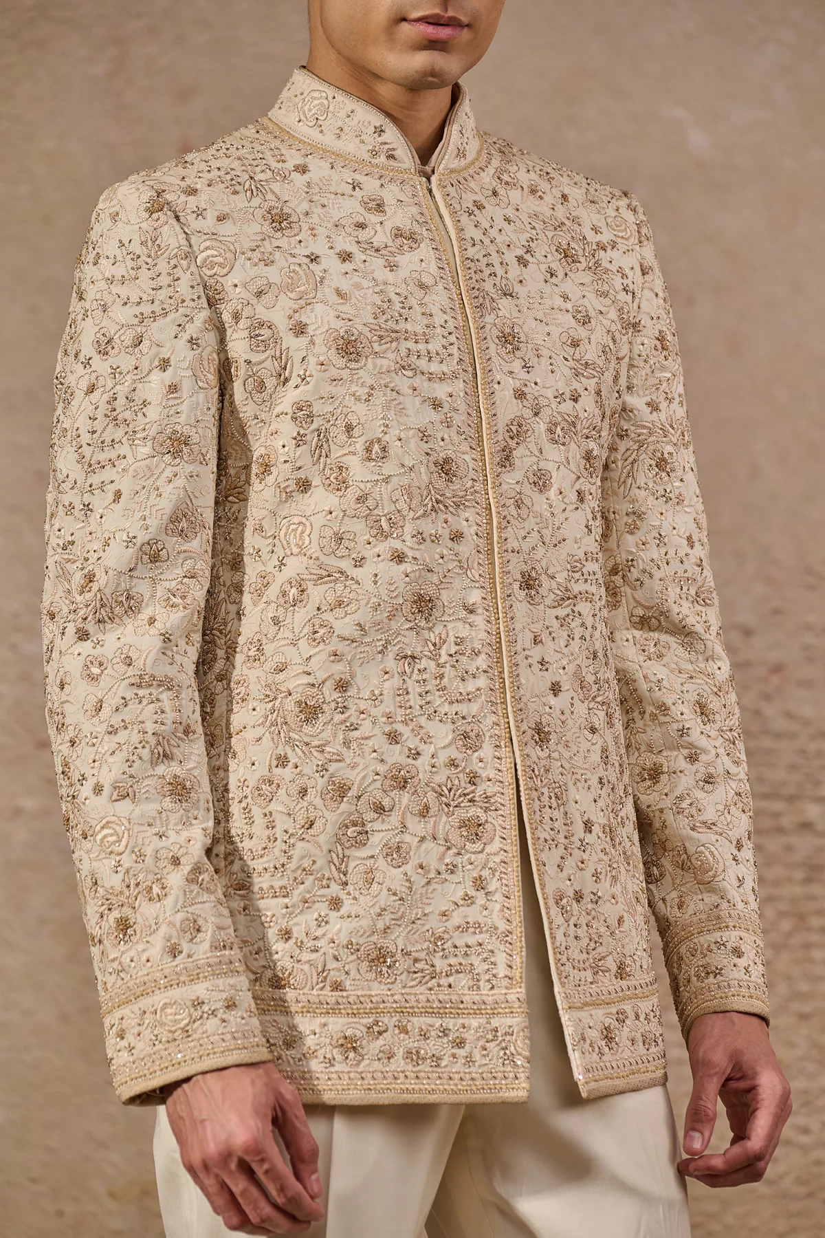Hand Embroidered Floral Bandhgala - Image 5