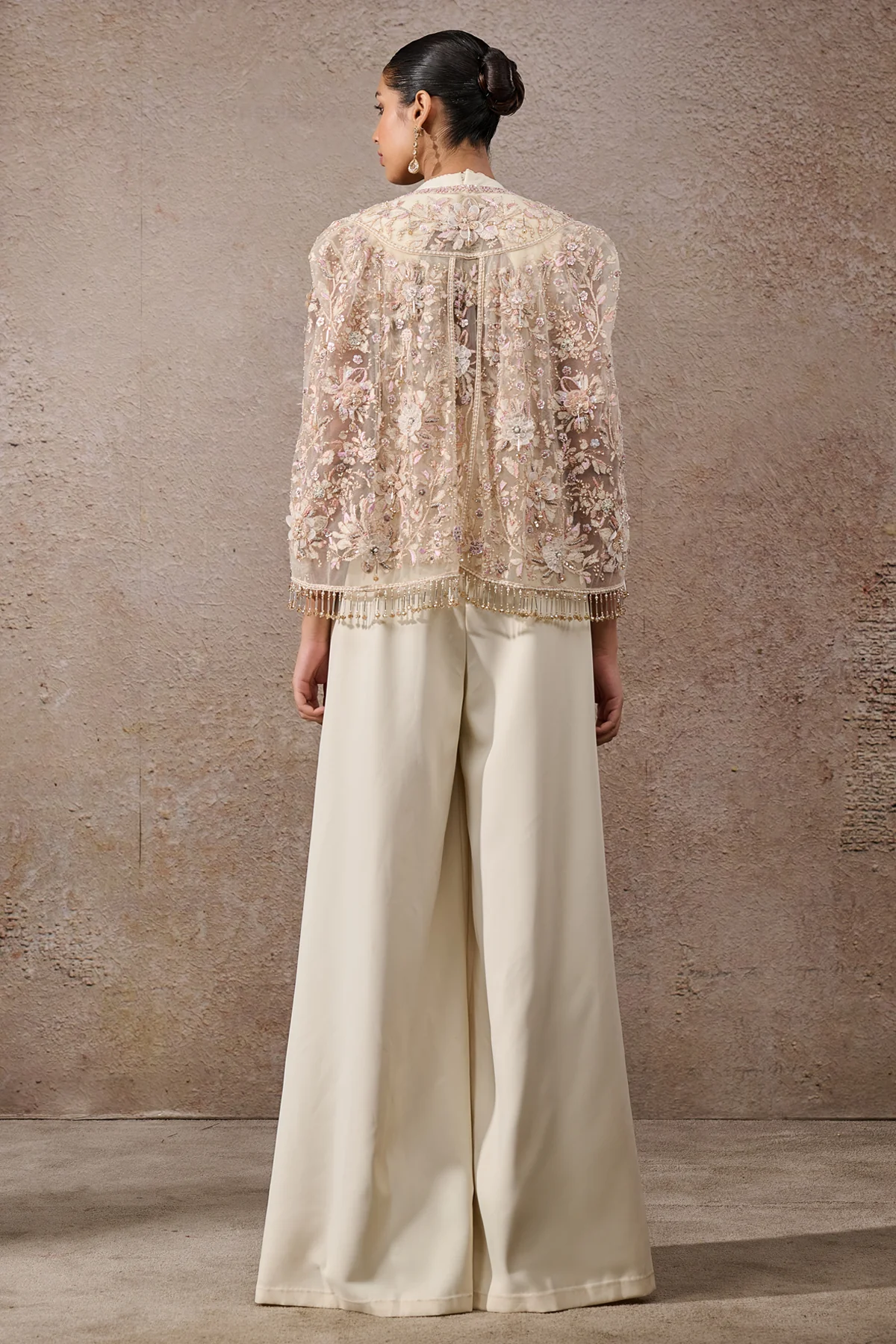 Hand Embroidered Floral Cape - Image 7