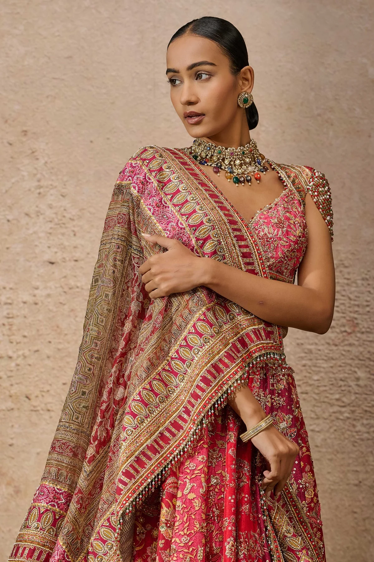 Kalidar Kashida Lehenga - Image 3