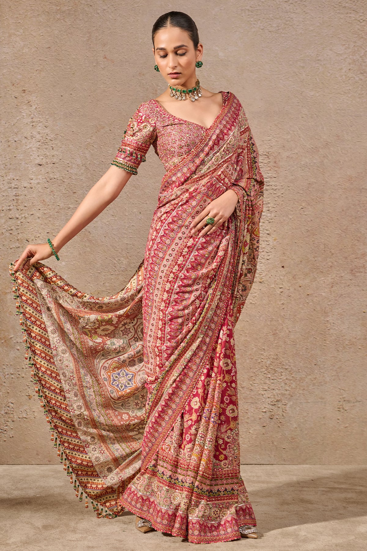 Kashida Embroidered Saree - Image 3
