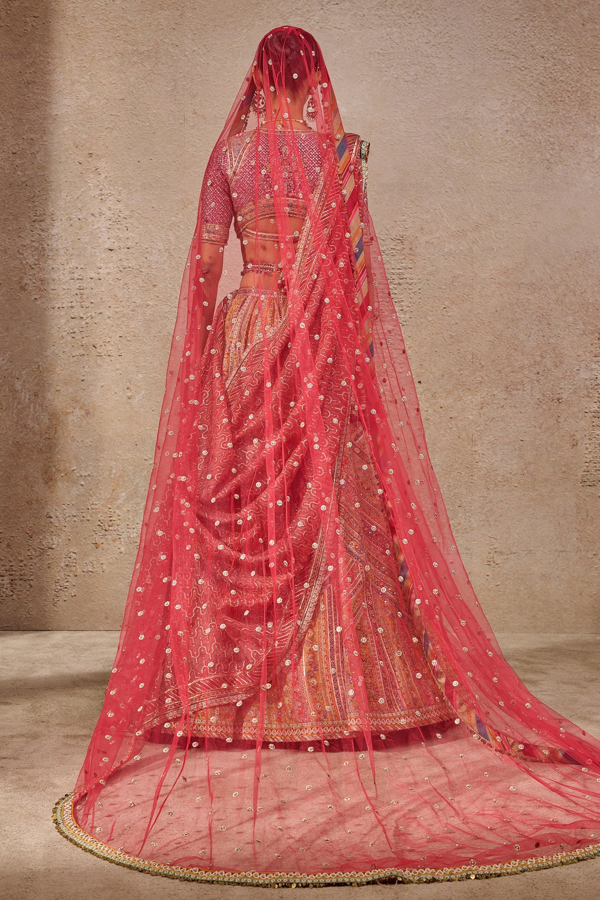 Kashida Hand Embroidered Bridal Lehenga - Image 4