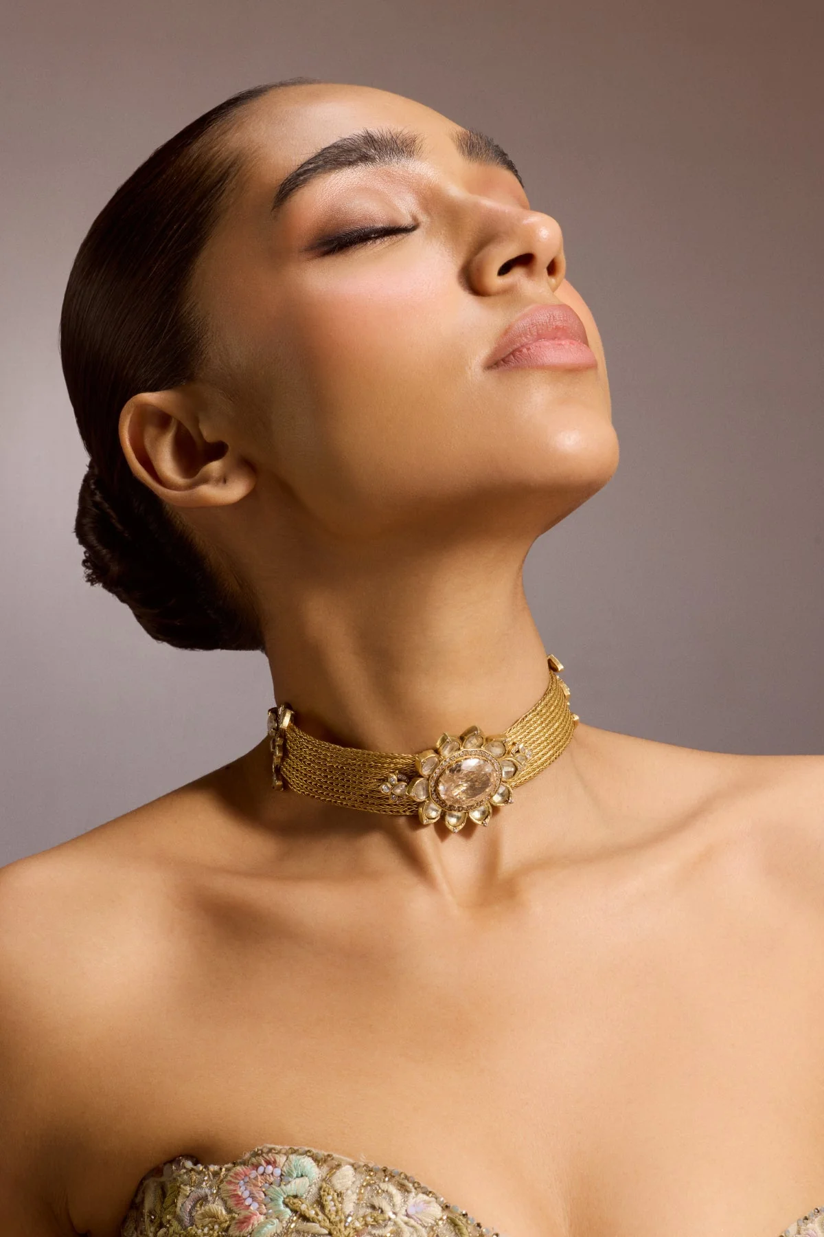 Lotus Crystal Mesh Choker - Image 2