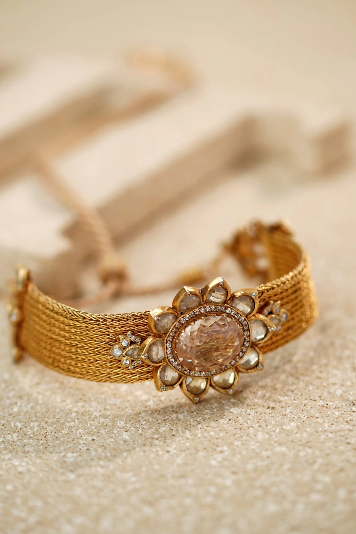 Lotus Crystal Mesh Choker - Image 3