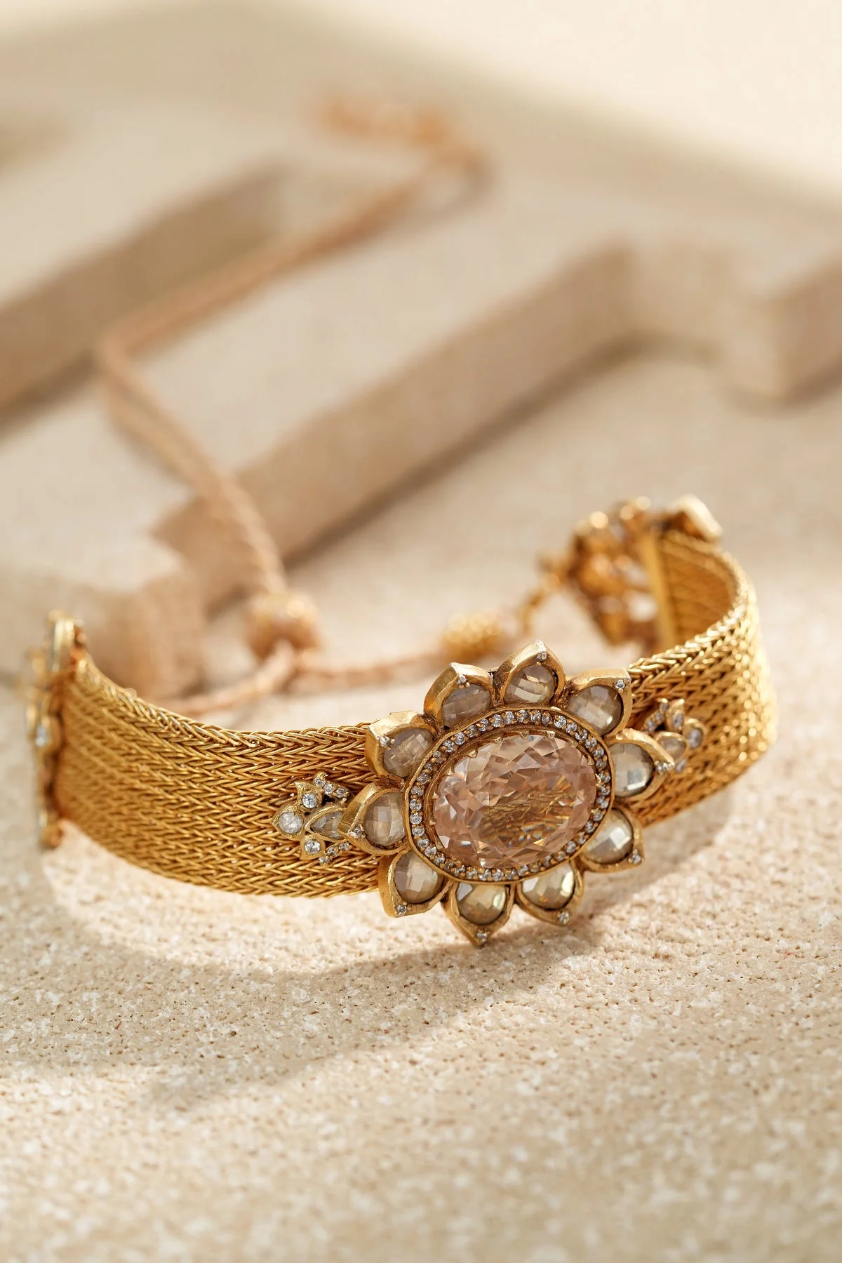 Lotus Crystal Mesh Choker - Image 4