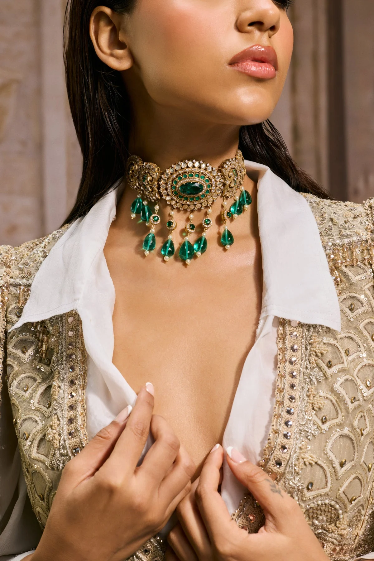 Lotus Emerald Choker - Image 2