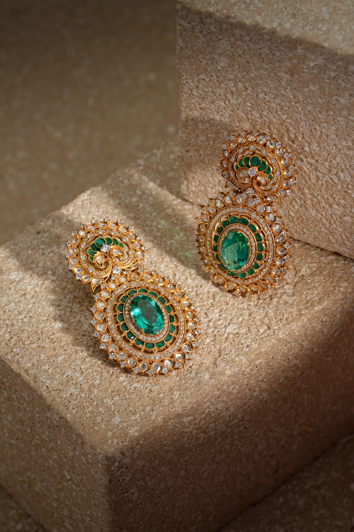 Lotus Emerald Earring - Image 3