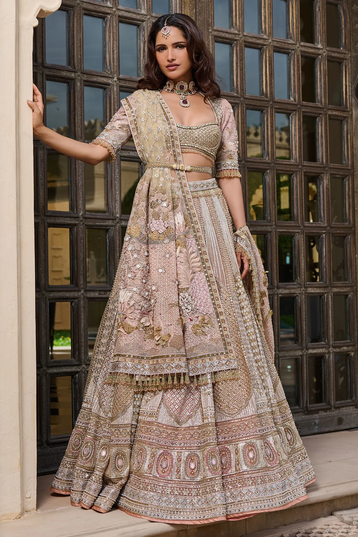 Mughal Jaal Sequin Embroidered Lehenga