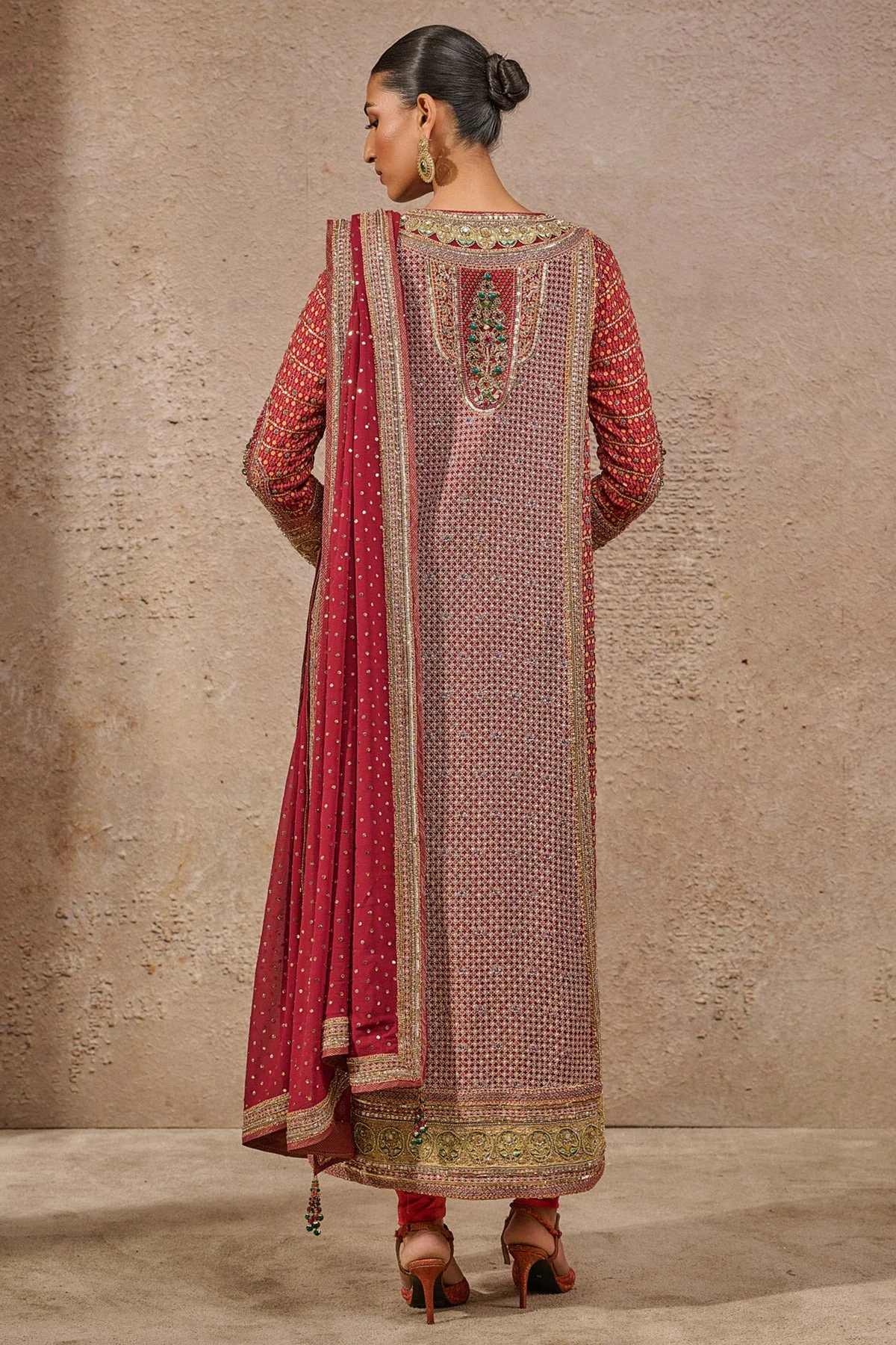 Navratna Bejewelled Kurta Churidar Set - Image 5