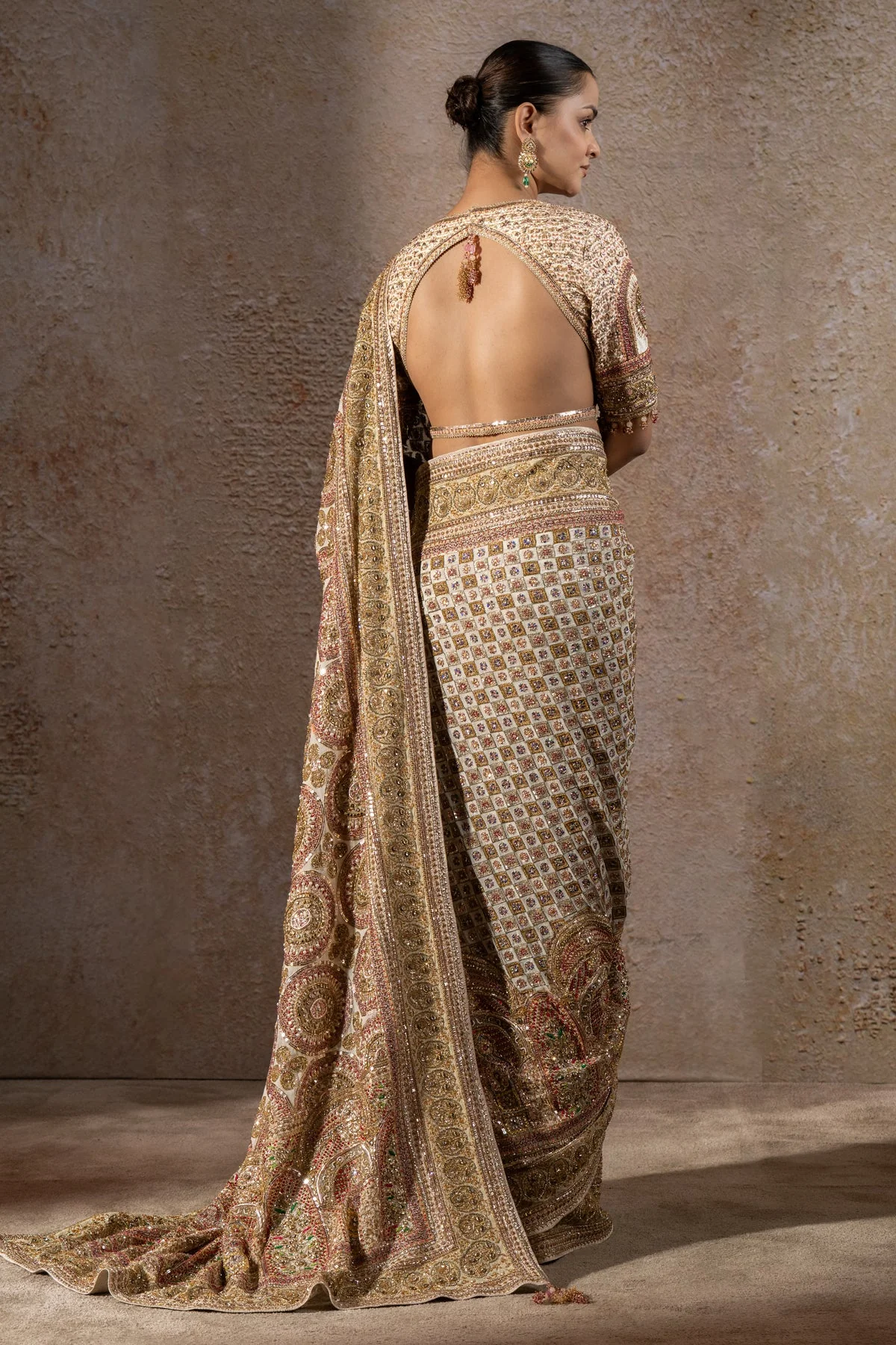 Navratna Bejewelled Saree - Image 4