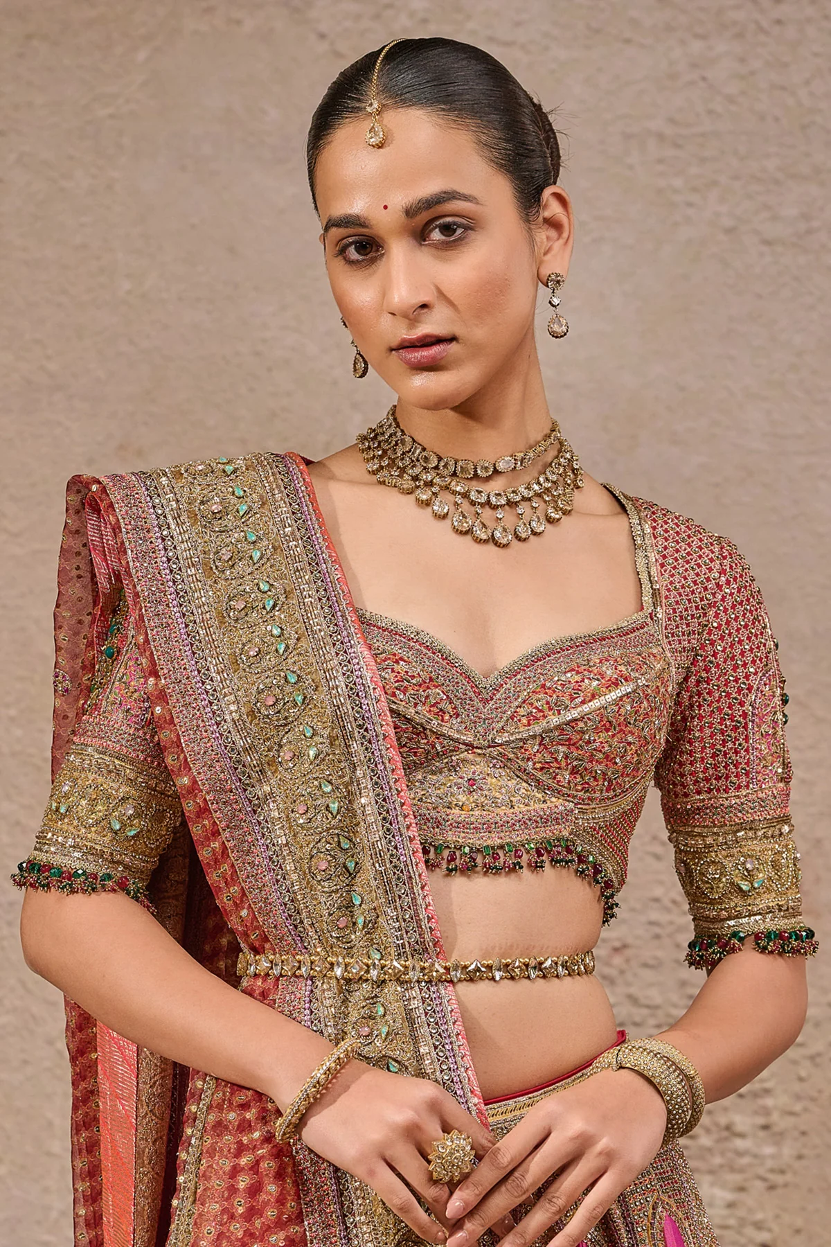 Navratna Bridal Lehenga - Image 4