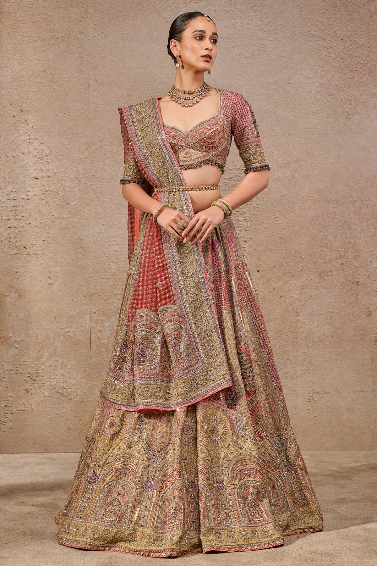 Navratna Bridal Lehenga - Image 3