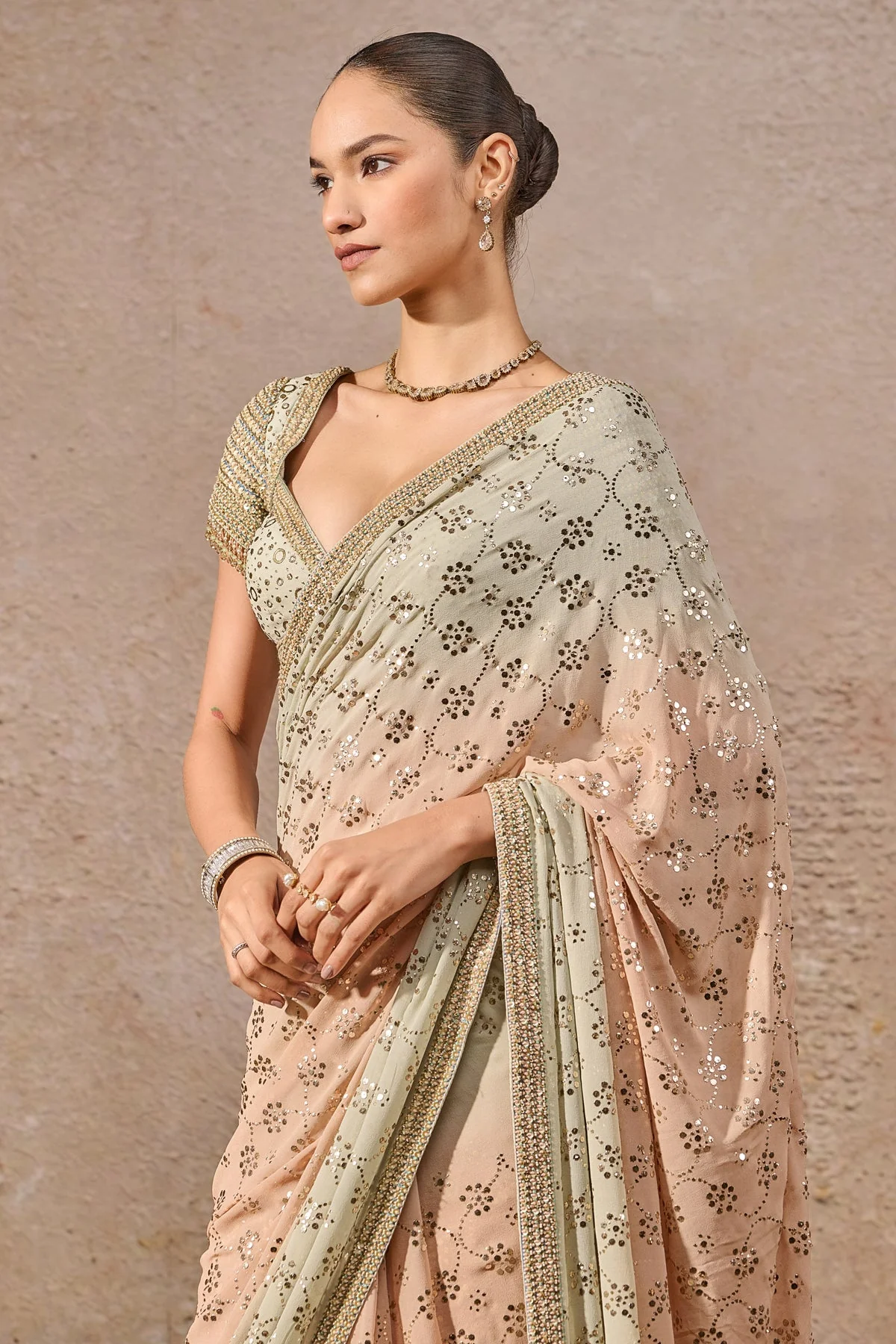 Ombre Mukaish Saree - Image 3