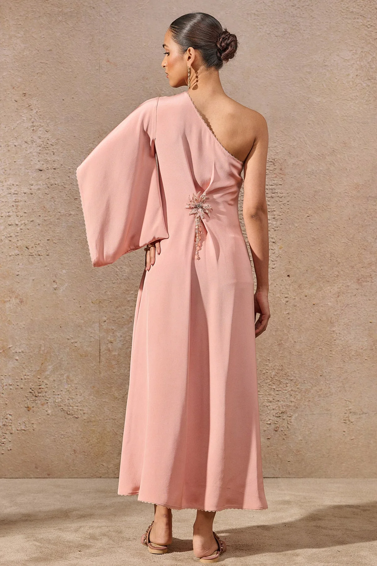 One Shoulder Draped Dress - Image 3