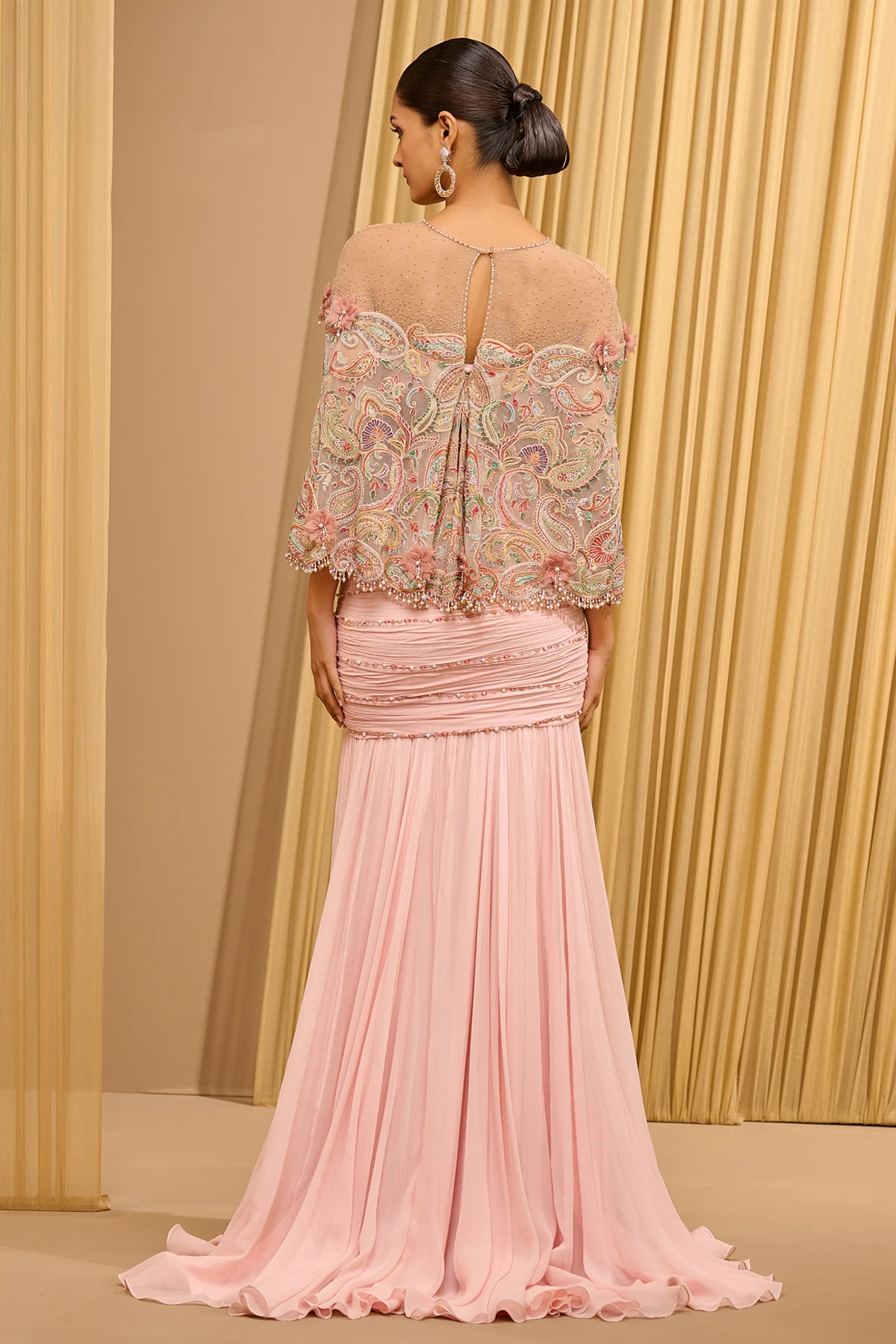Paisley Embroidered Cape & Drape Skirt - Image 3
