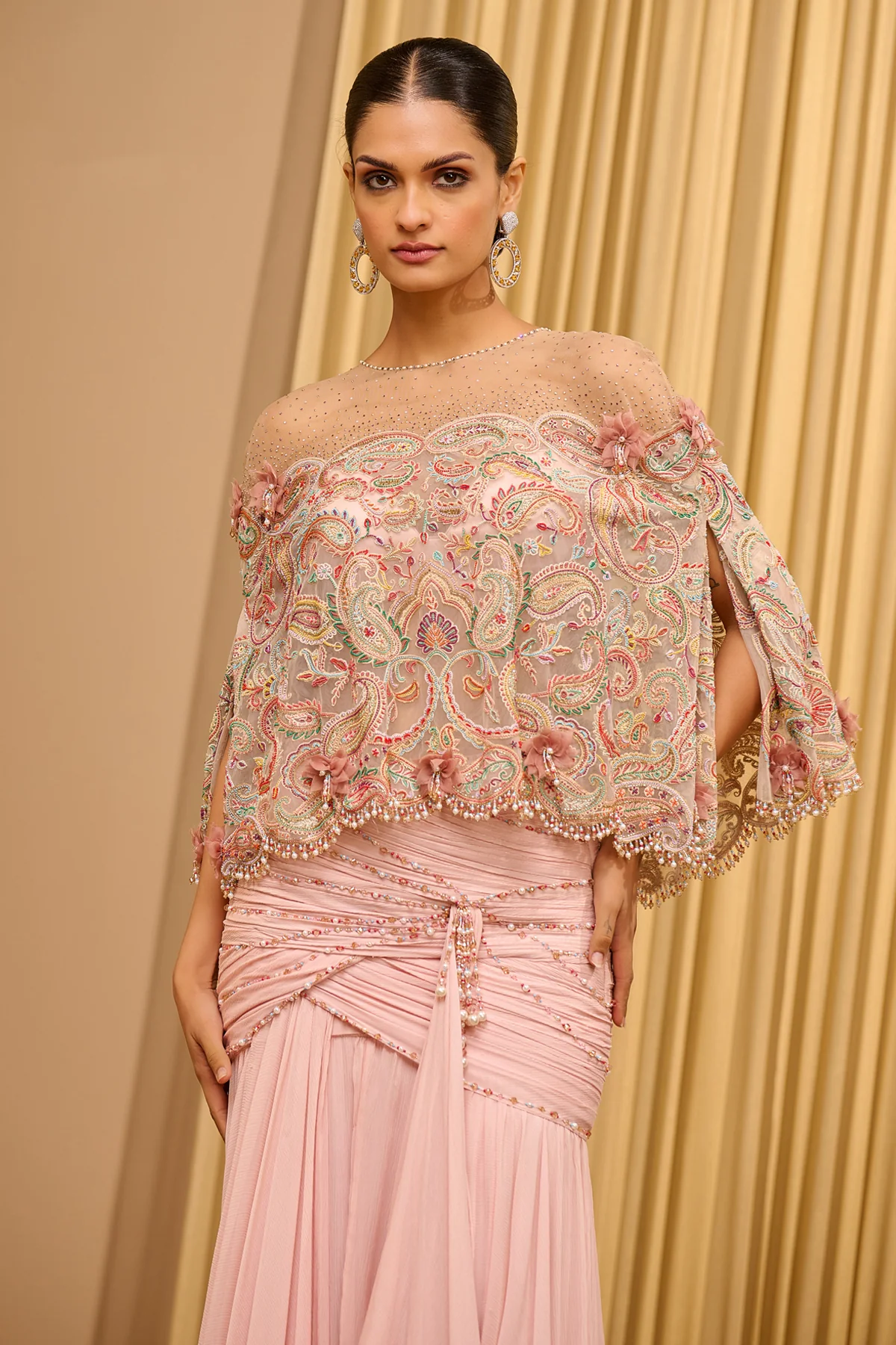 Paisley Embroidered Cape & Drape Skirt - Image 4