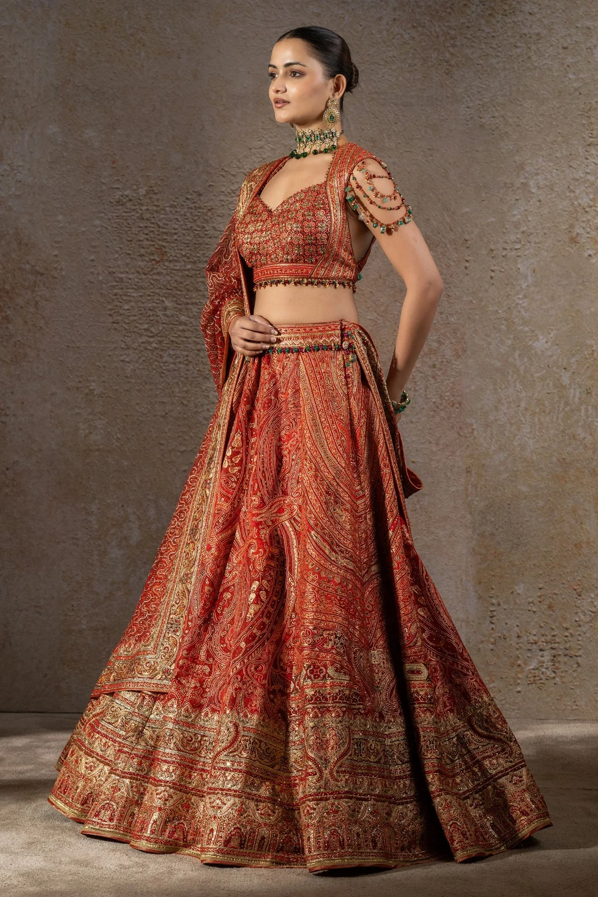Paisley Kashida Lehenga - Image 2