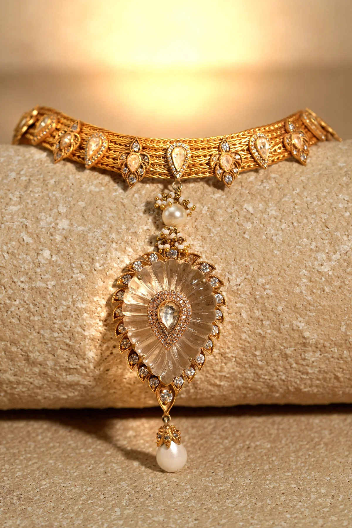 Rock Crystal Silver Choker - Image 3